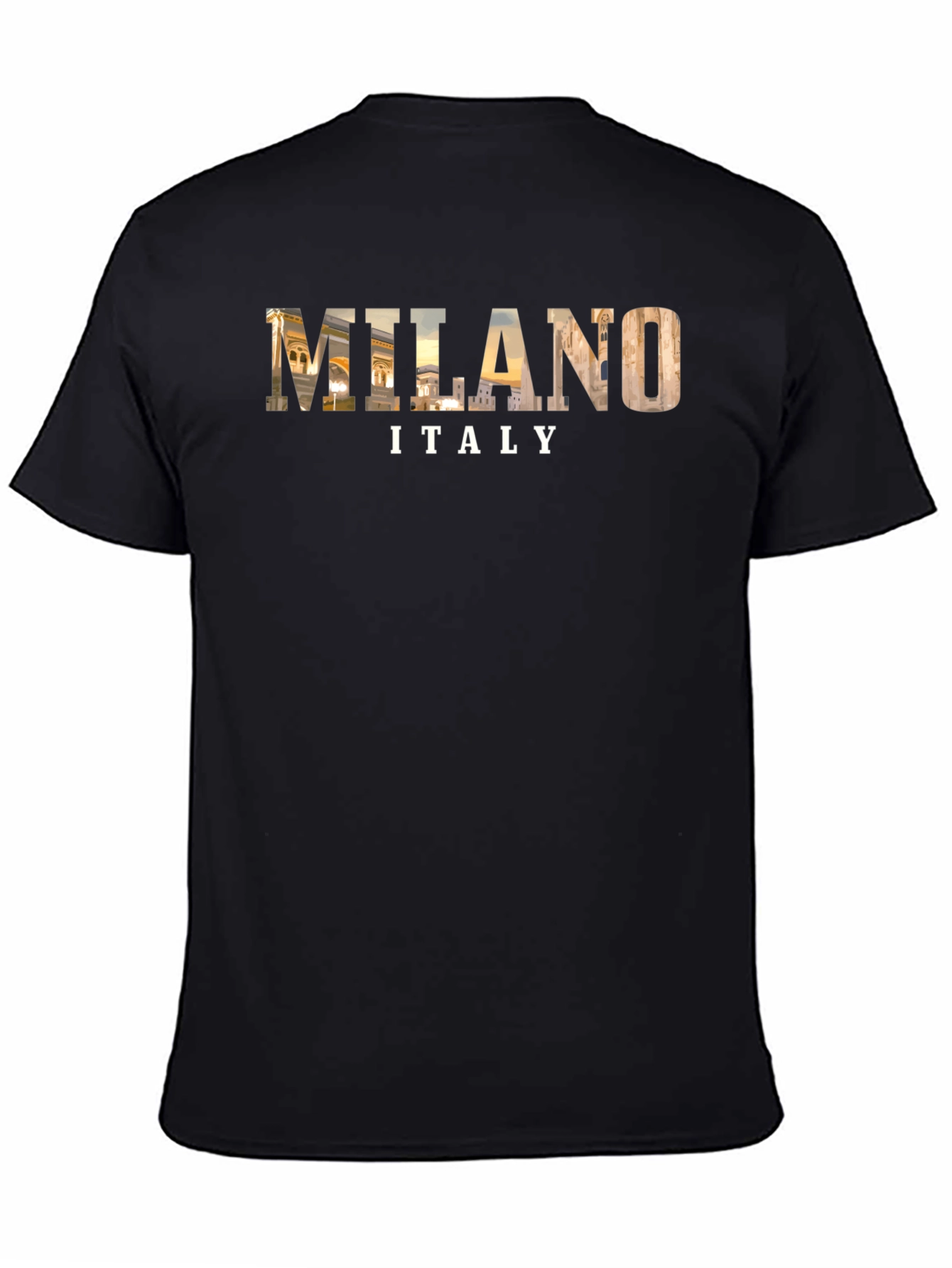 Milan Italy Graphic Tee - Black Cotton T-Shirt