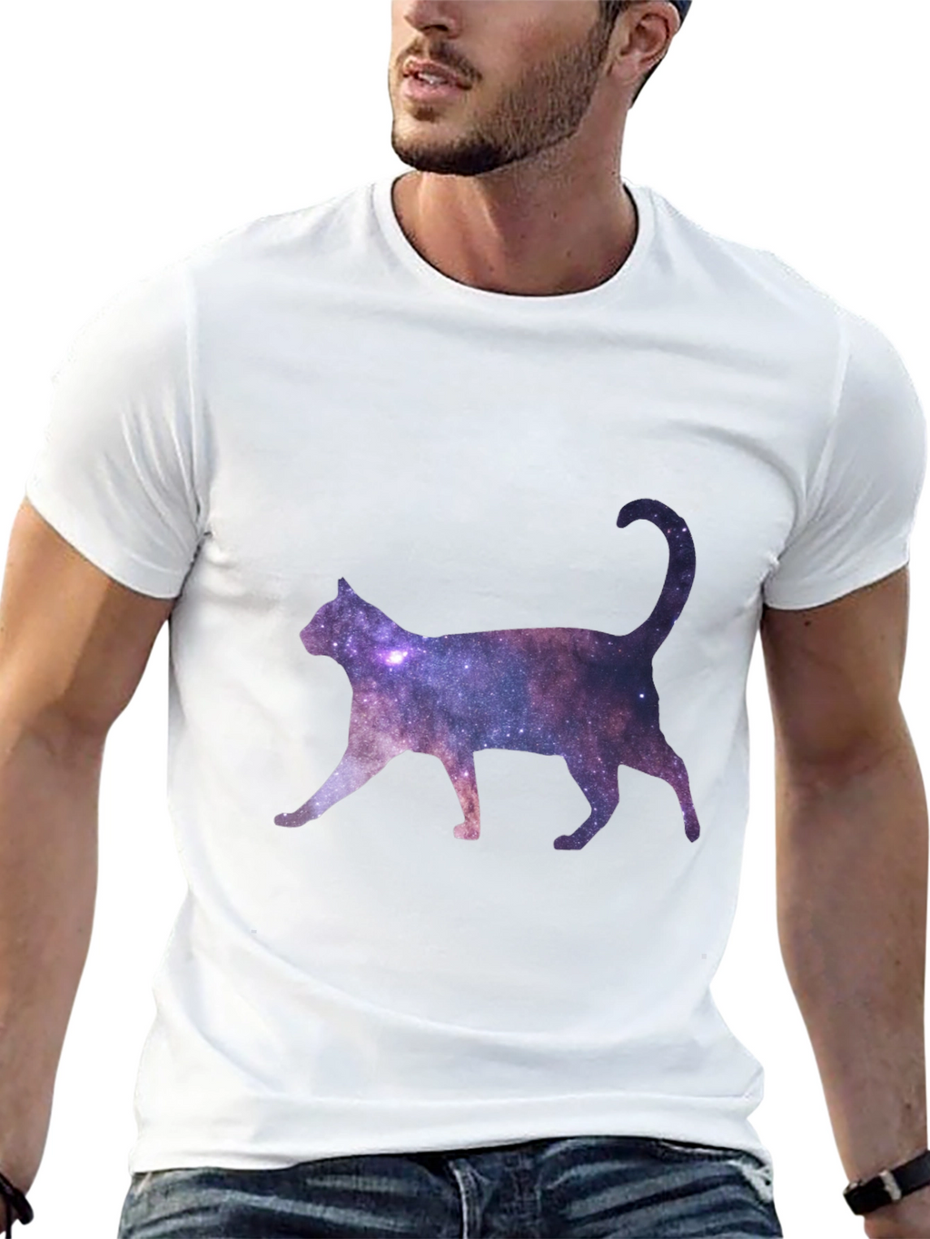 Galaxy Cat Black T-Shirt
