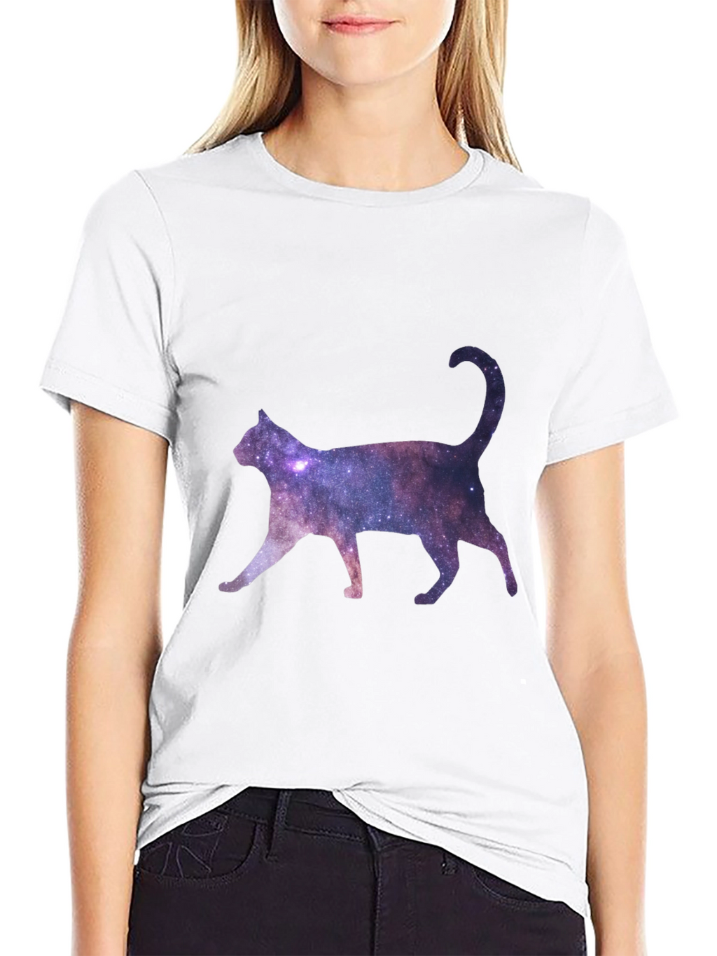 Galaxy Cat Black T-Shirt