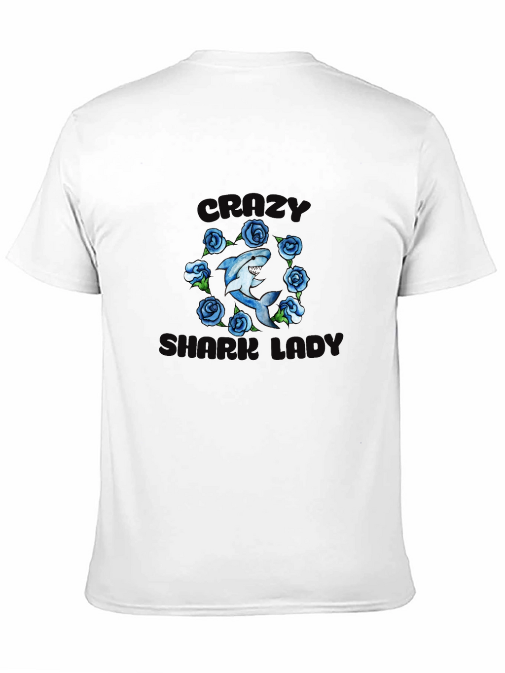 Crazy Shark Girl T-Shirt - Floral Design