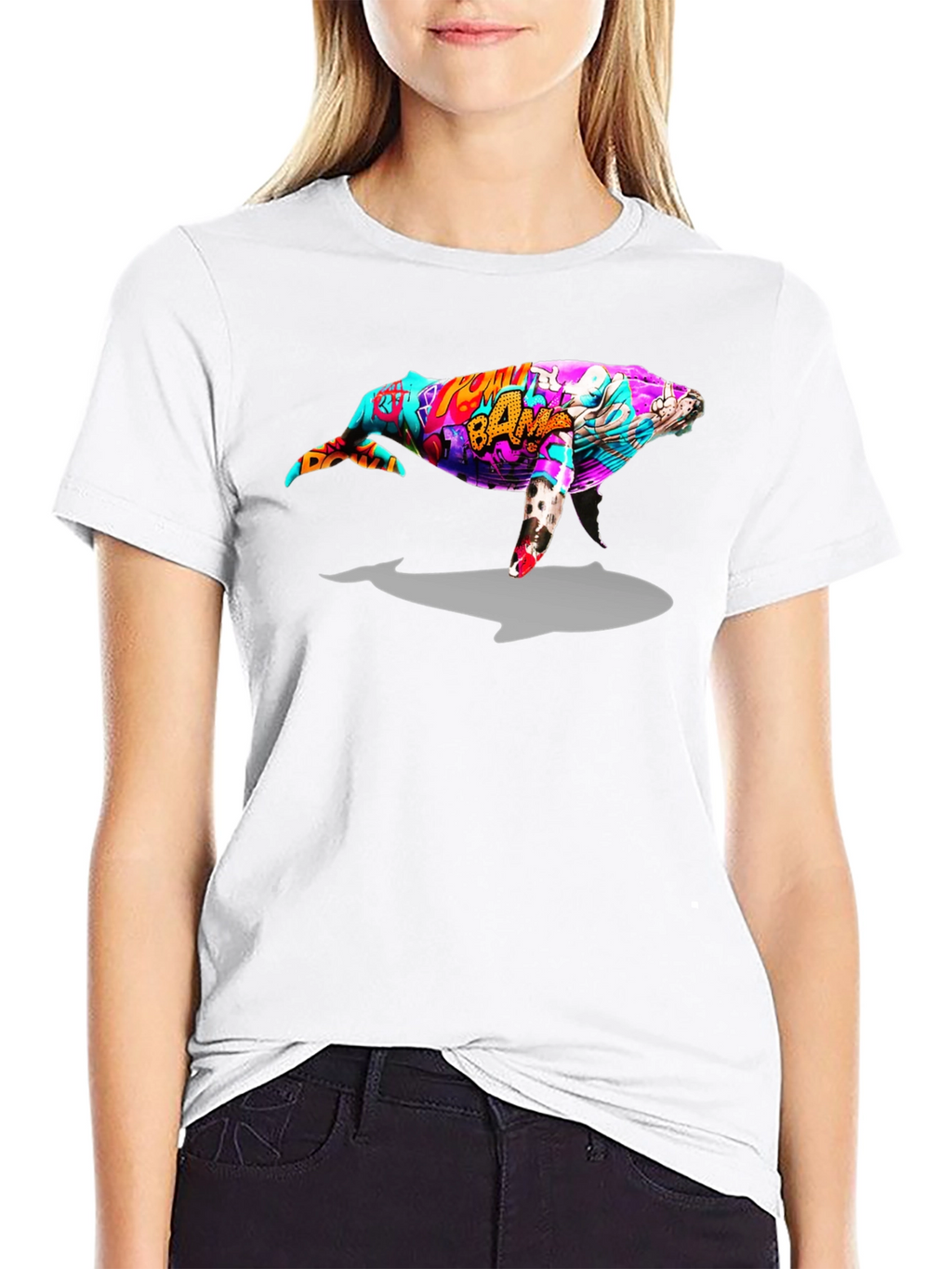 Whale Graphic Black T-Shirt