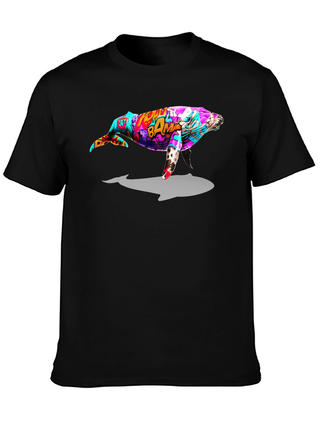 Whale Graphic Black T-Shirt
