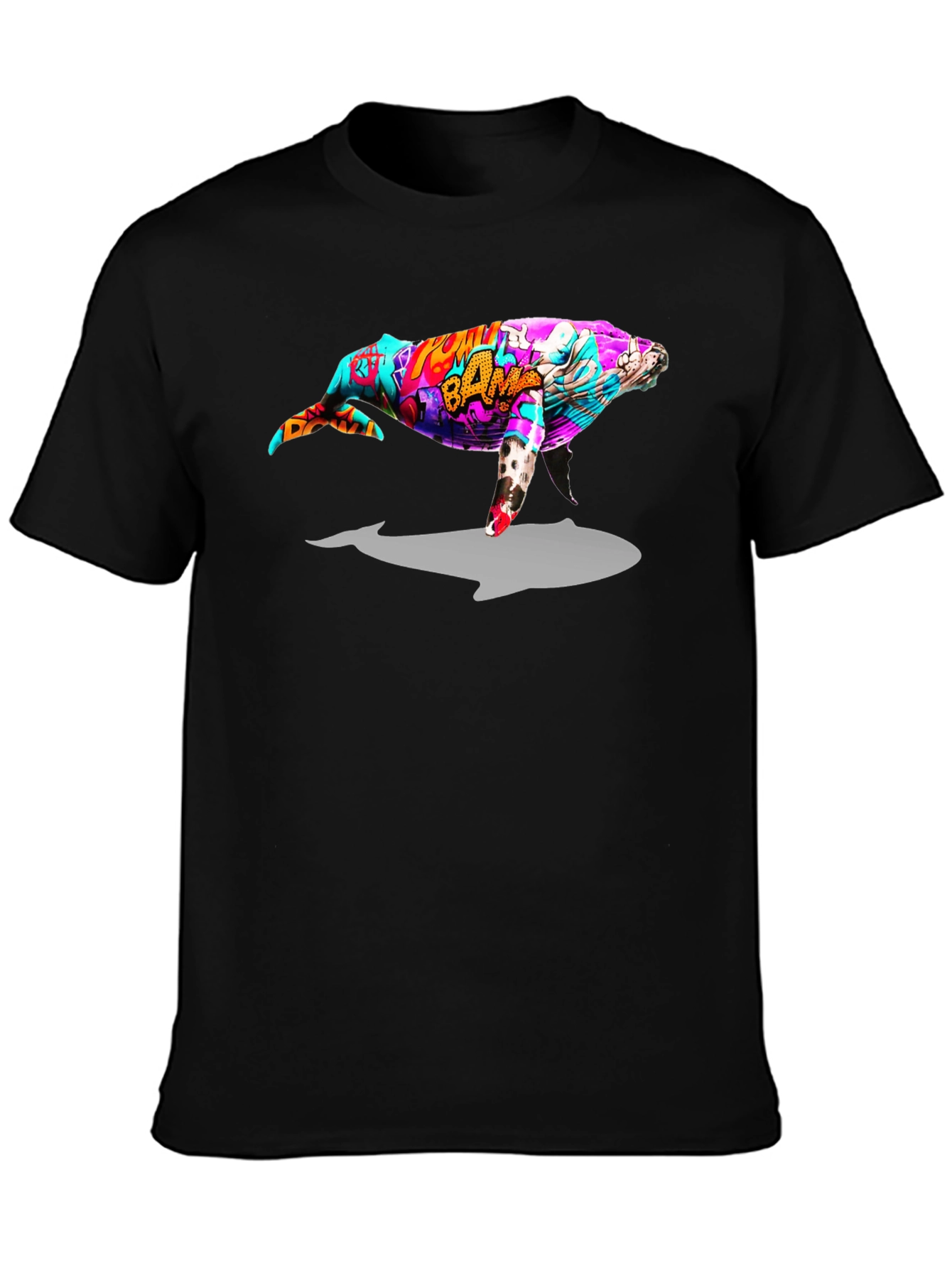 Whale Graphic Black T-Shirt