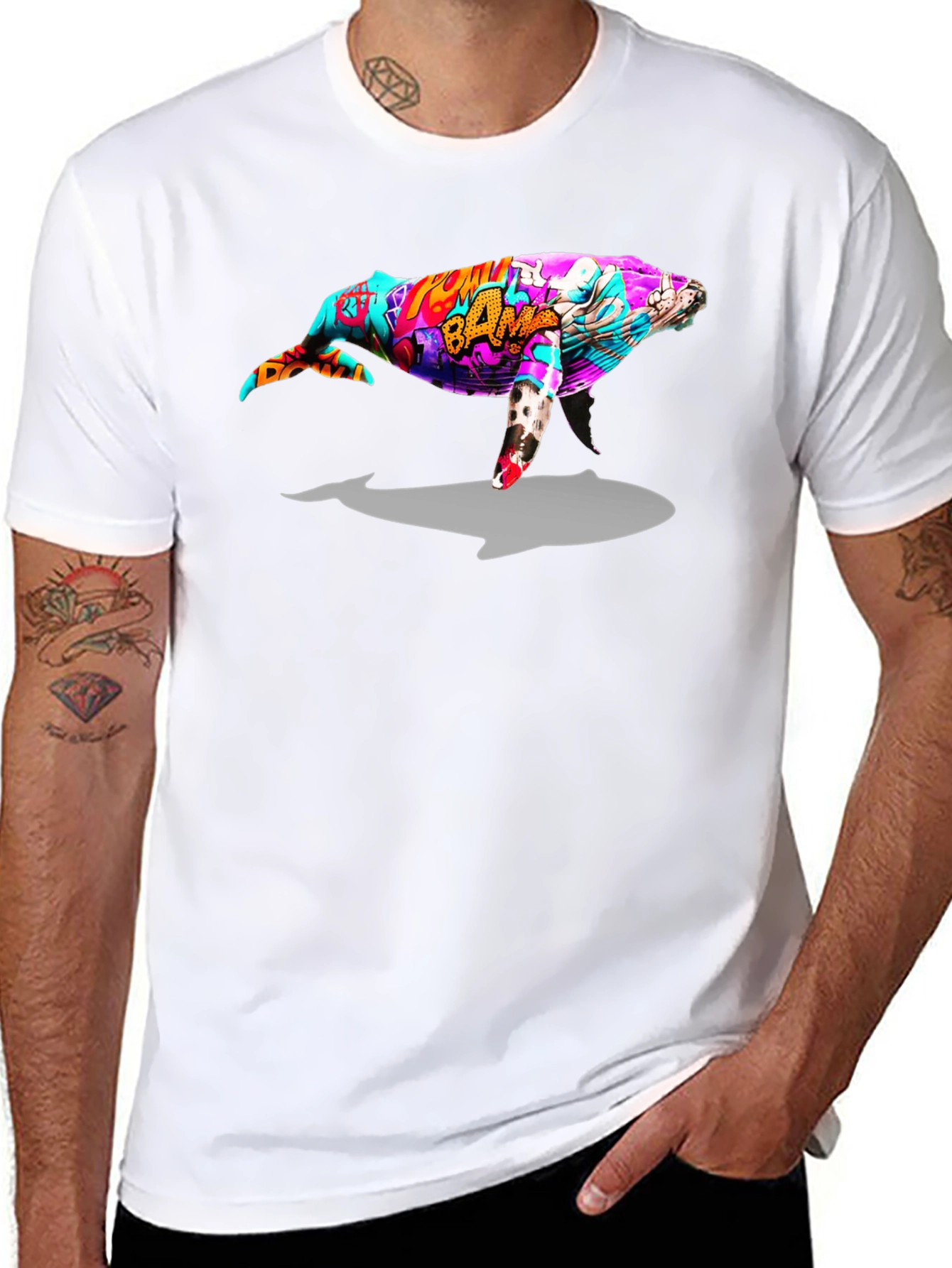 Whale Graphic Black T-Shirt