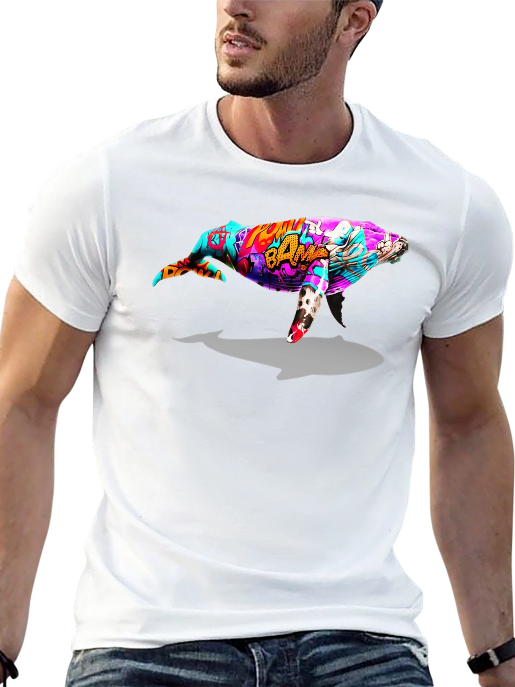 Whale Graphic Black T-Shirt