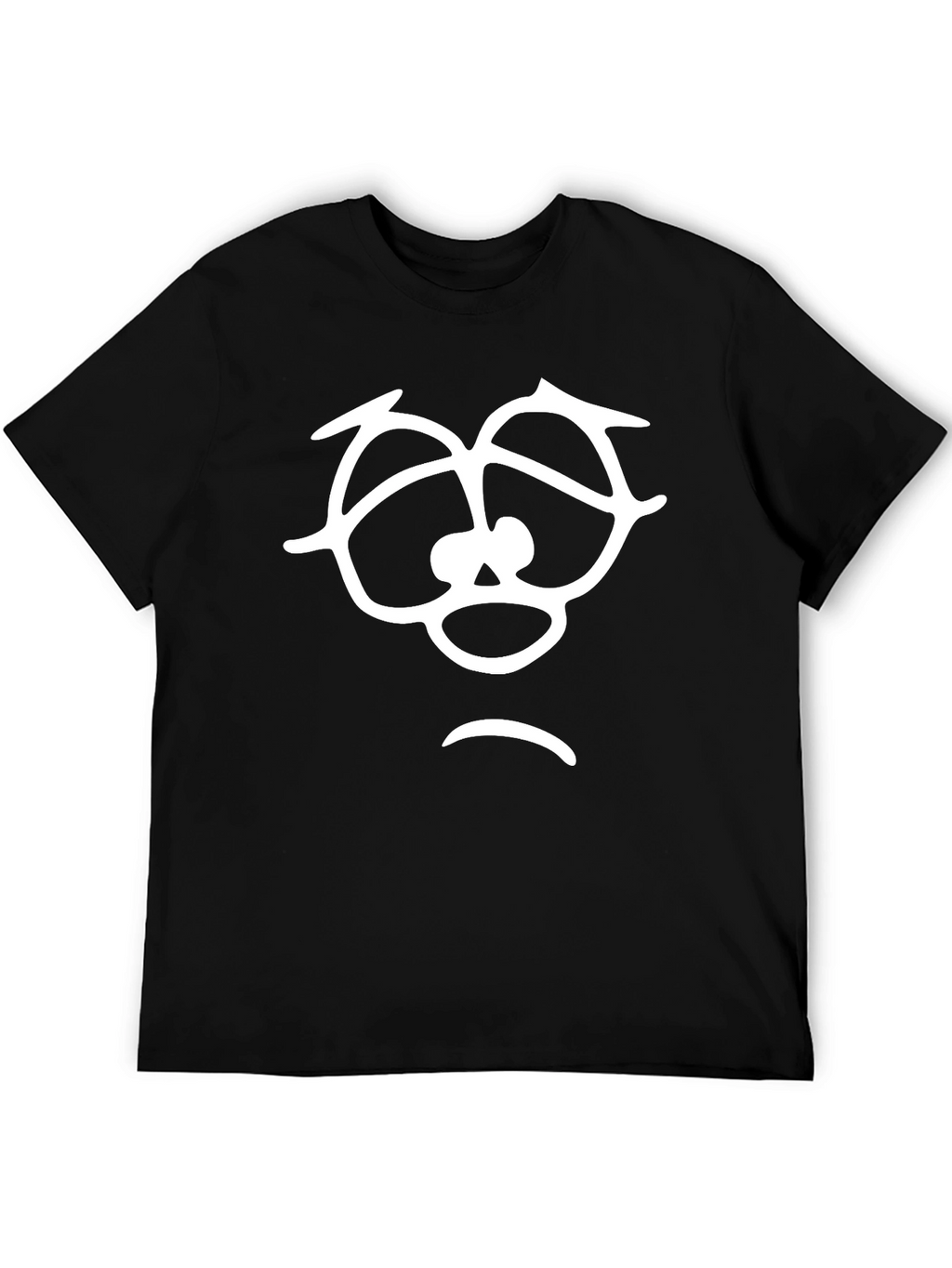 Sad Face Graphic T-Shirt - Unisex Black Tee