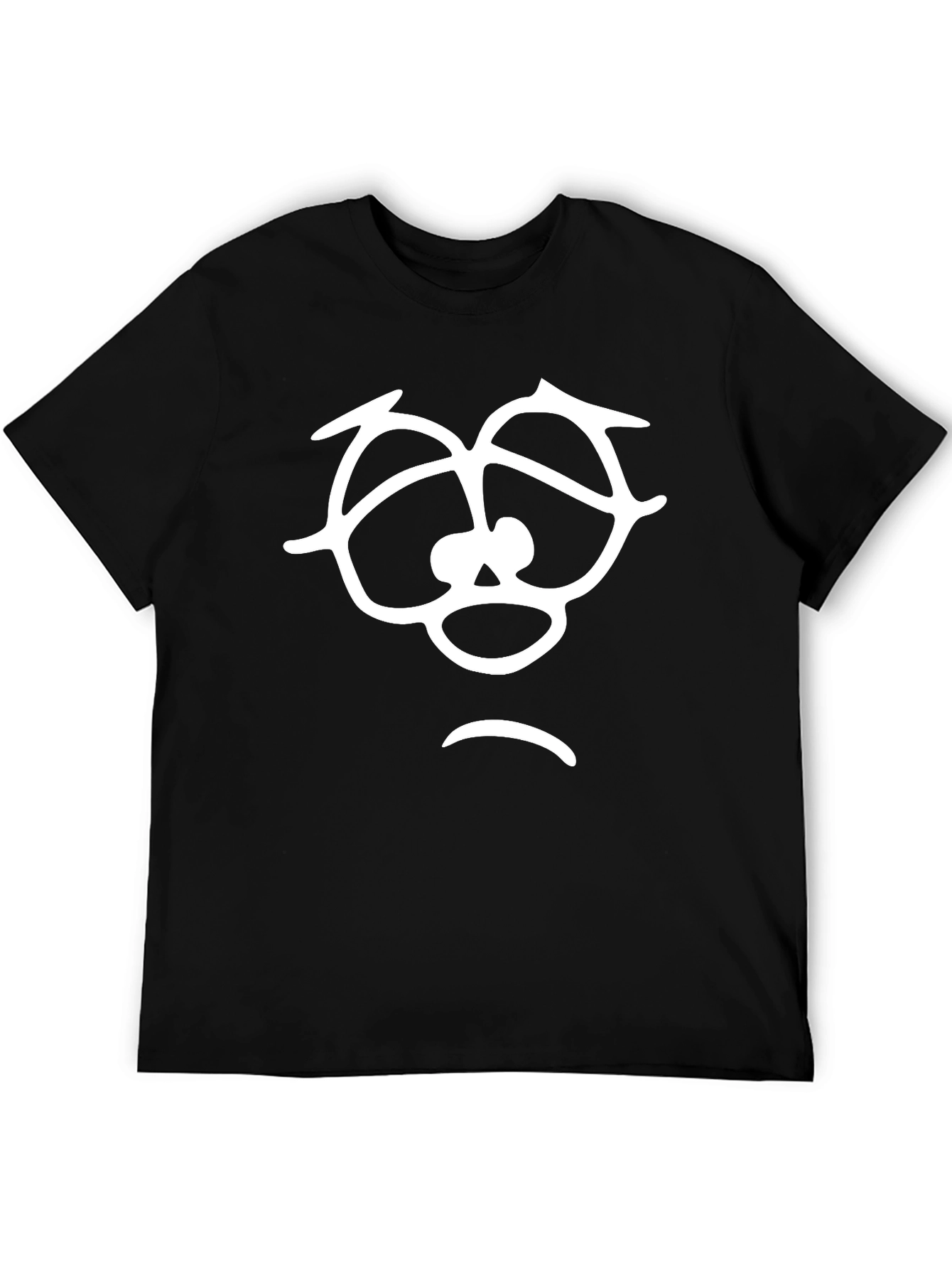 Sad Face Graphic T-Shirt - Unisex Black Tee