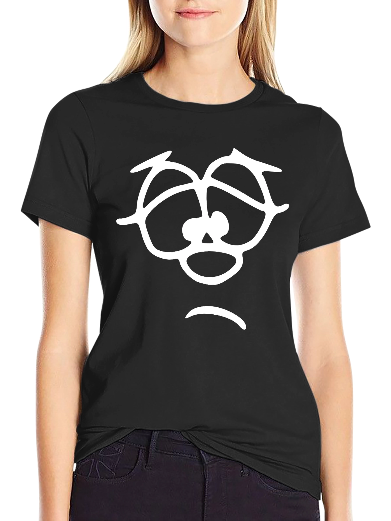 Sad Face Graphic T-Shirt - Unisex Black Tee