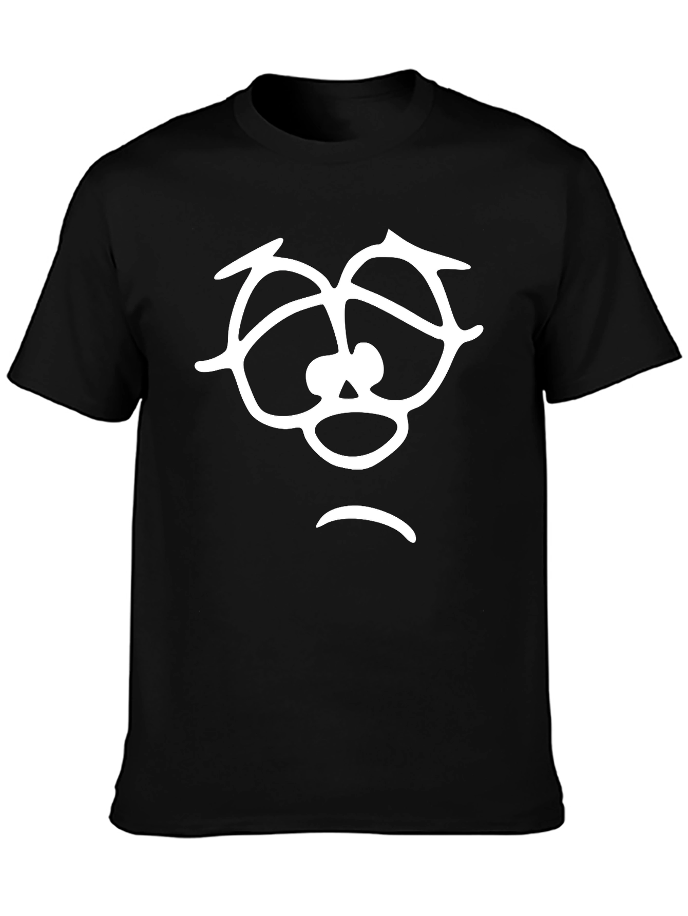 Sad Face Graphic T-Shirt - Unisex Black Tee