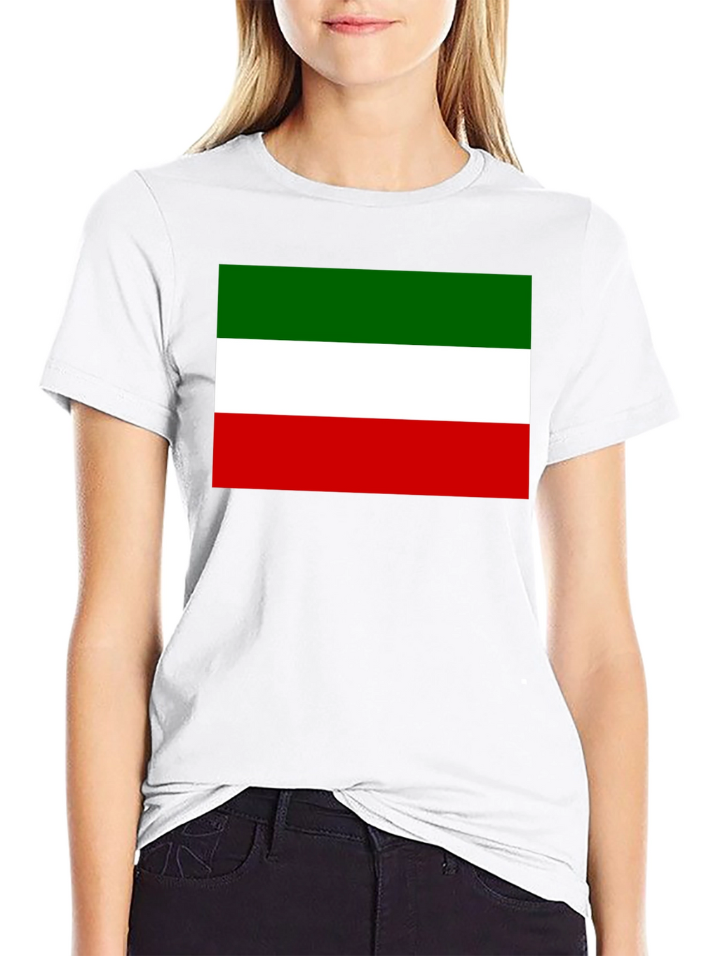 Italy Flag Graphic Print Black T-Shirt
