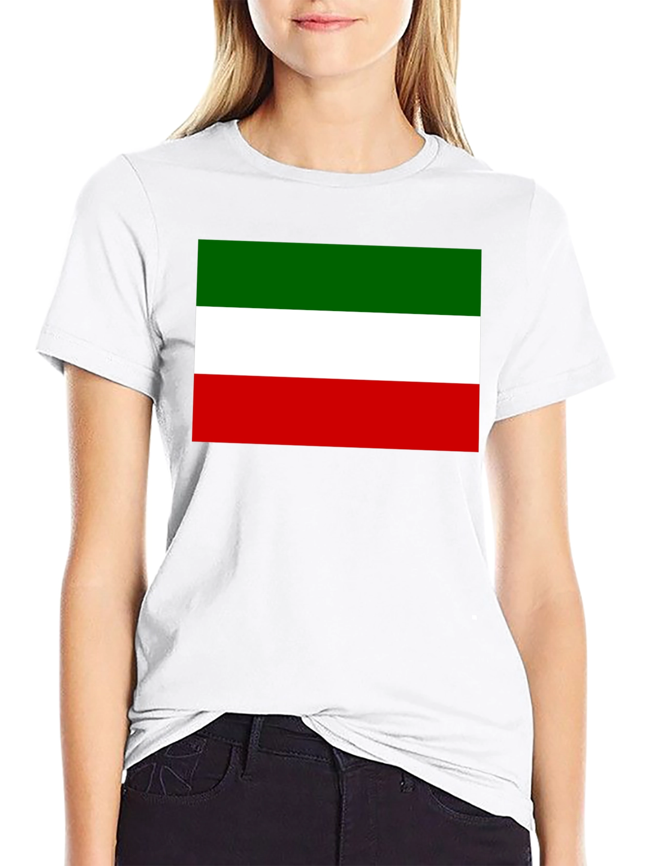 Italy Flag Graphic Print Black T-Shirt