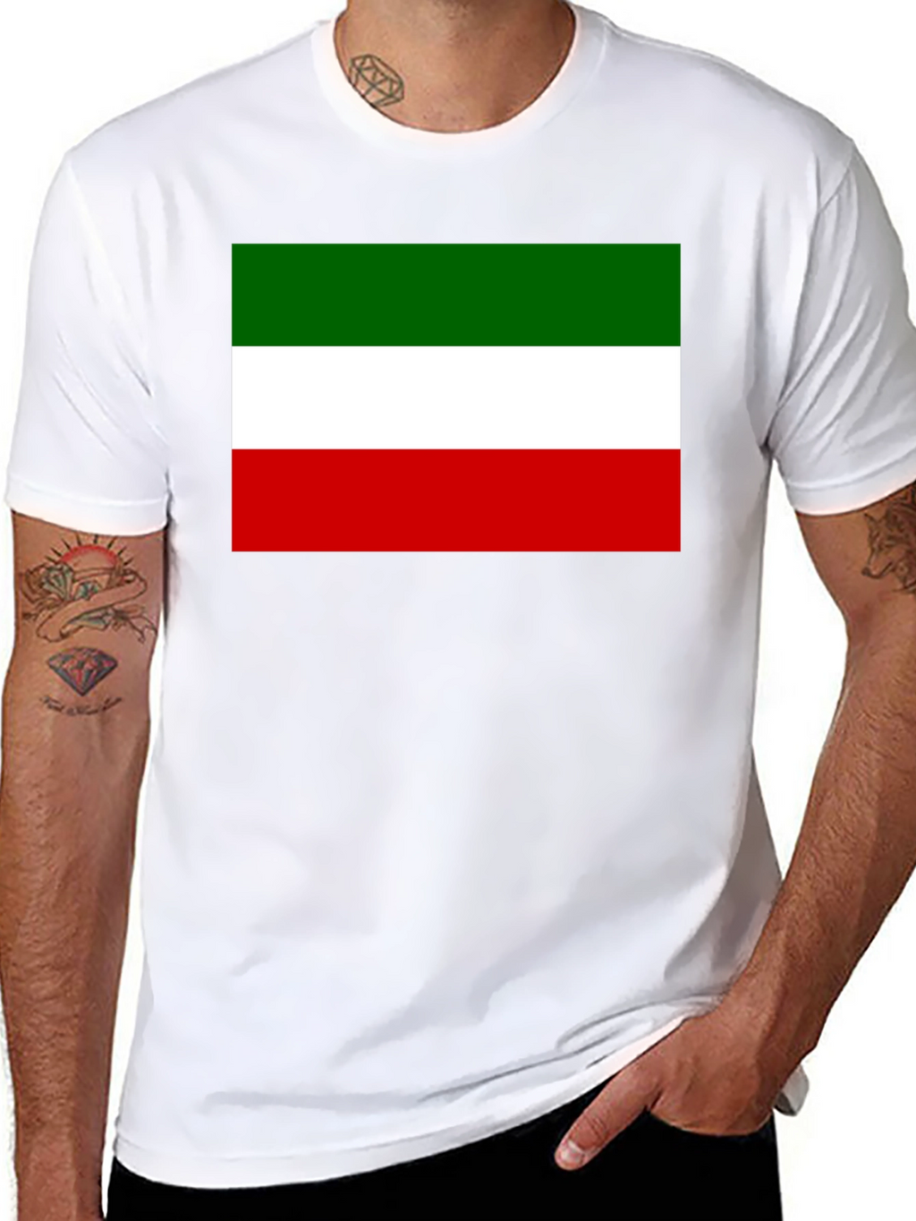 Italy Flag Graphic Print Black T-Shirt