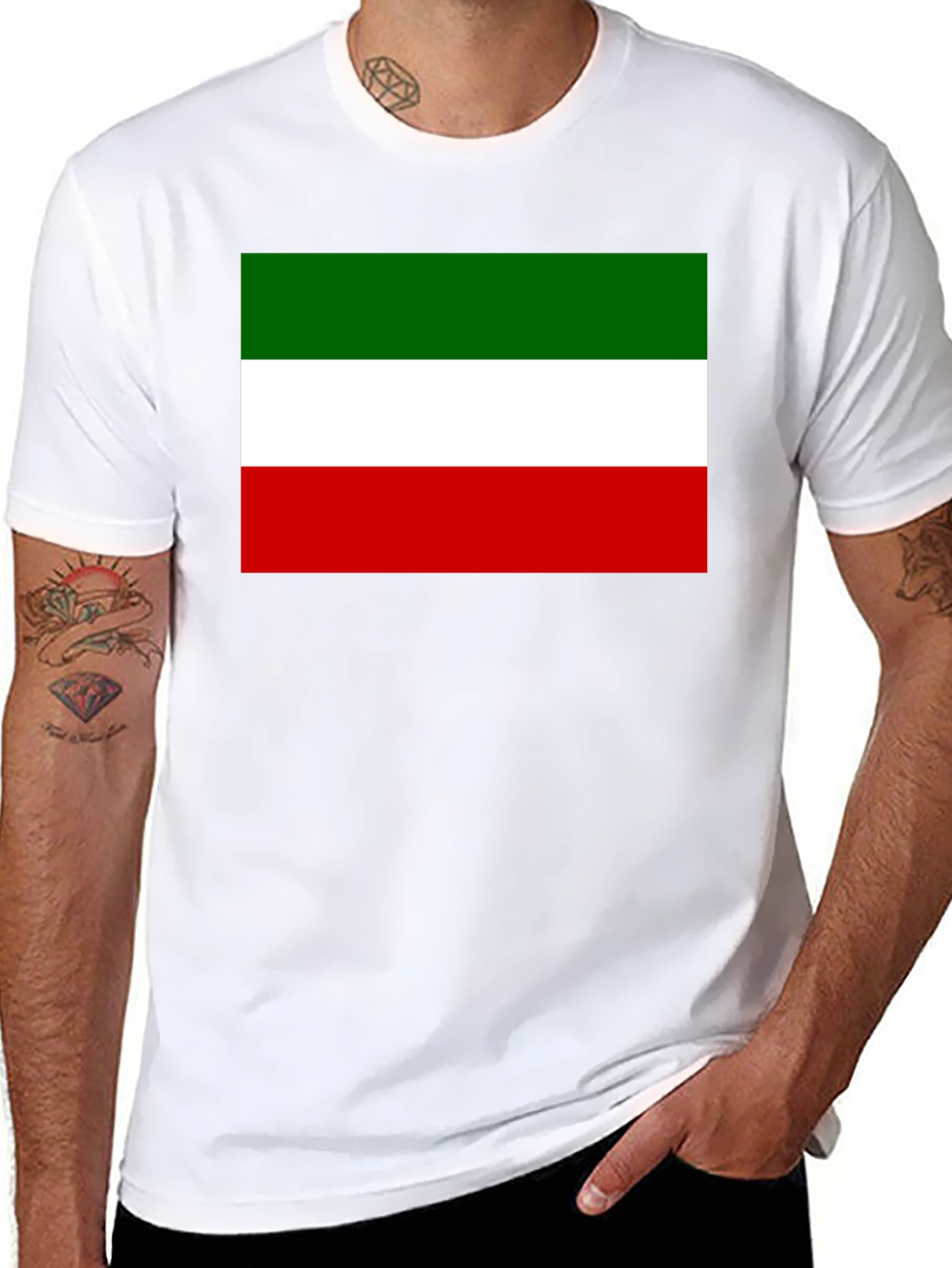 Italy Flag Graphic Print Black T-Shirt