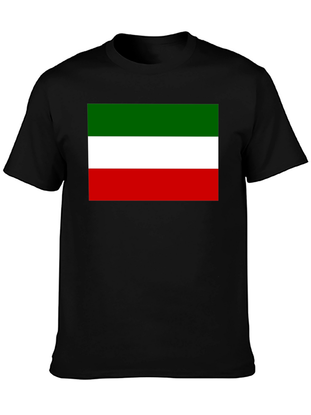 Italy Flag Graphic Print Black T-Shirt
