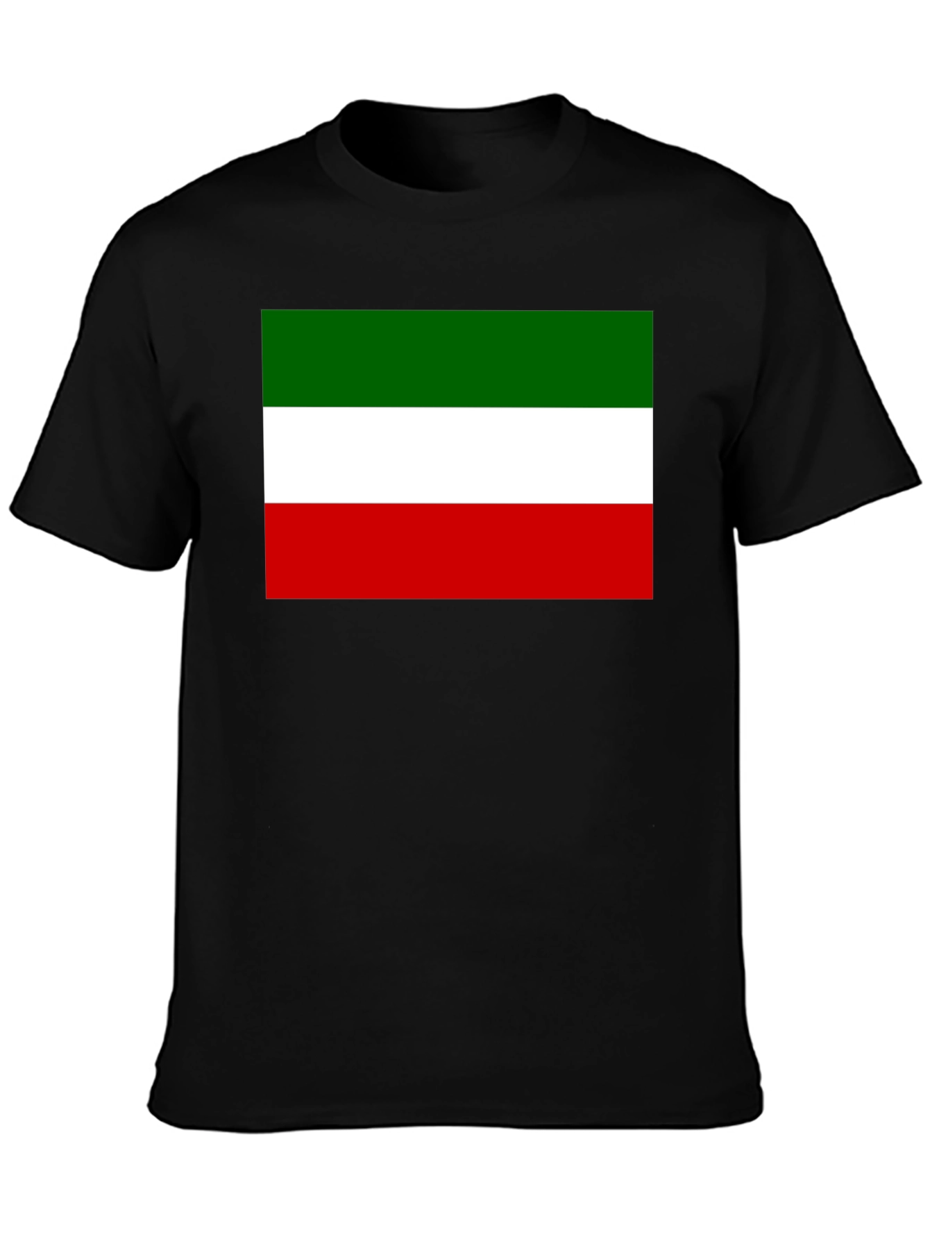 Italy Flag Graphic Print Black T-Shirt