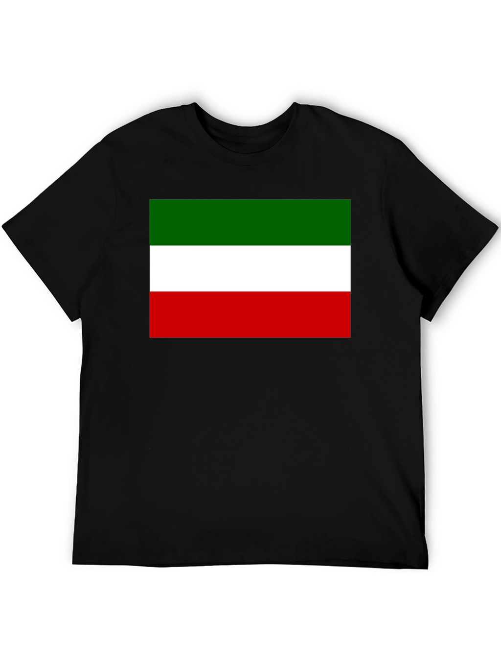 Italy Flag Graphic Print Black T-Shirt