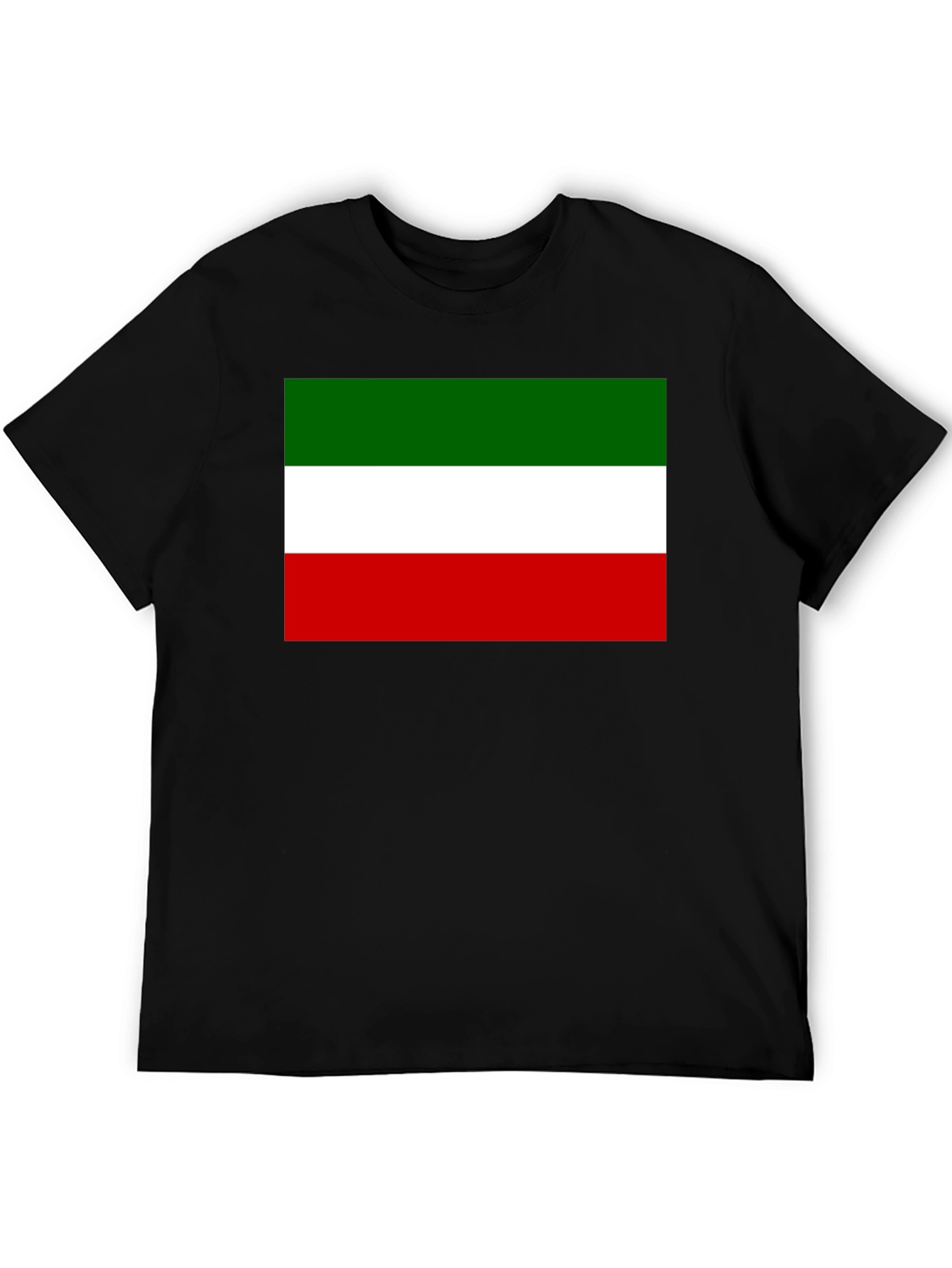 Italy Flag Graphic Print Black T-Shirt