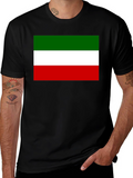 Italy Flag Graphic Print Black T-Shirt