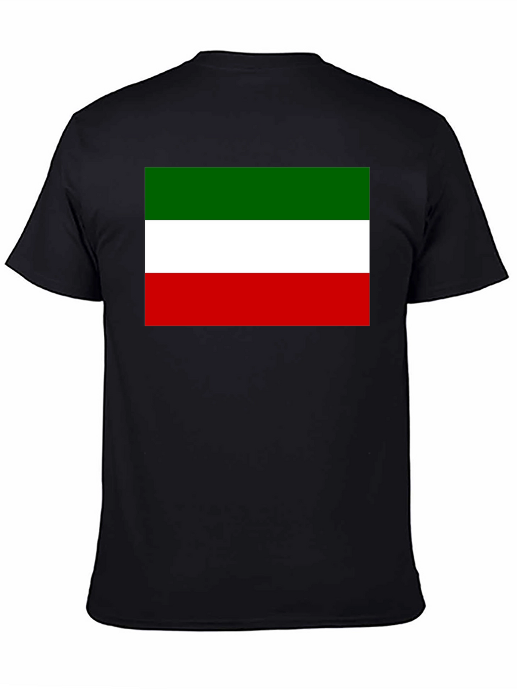 Italy Flag Graphic Print Black T-Shirt