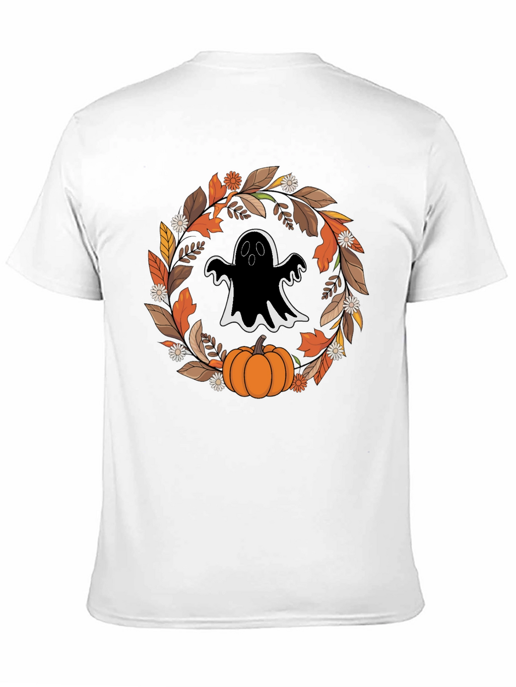 Ghost & Pumpkin Halloween Wreath T-Shirt