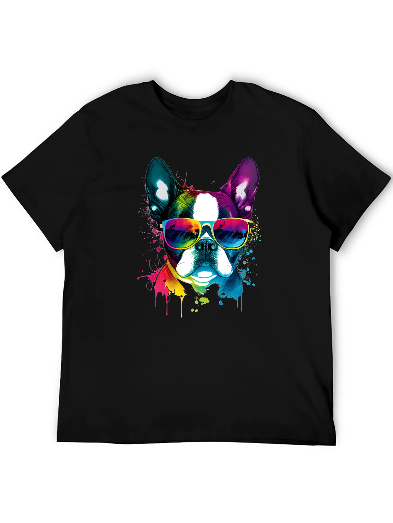 Cool Dog Graphic Tee - Mens Black T-Shirt