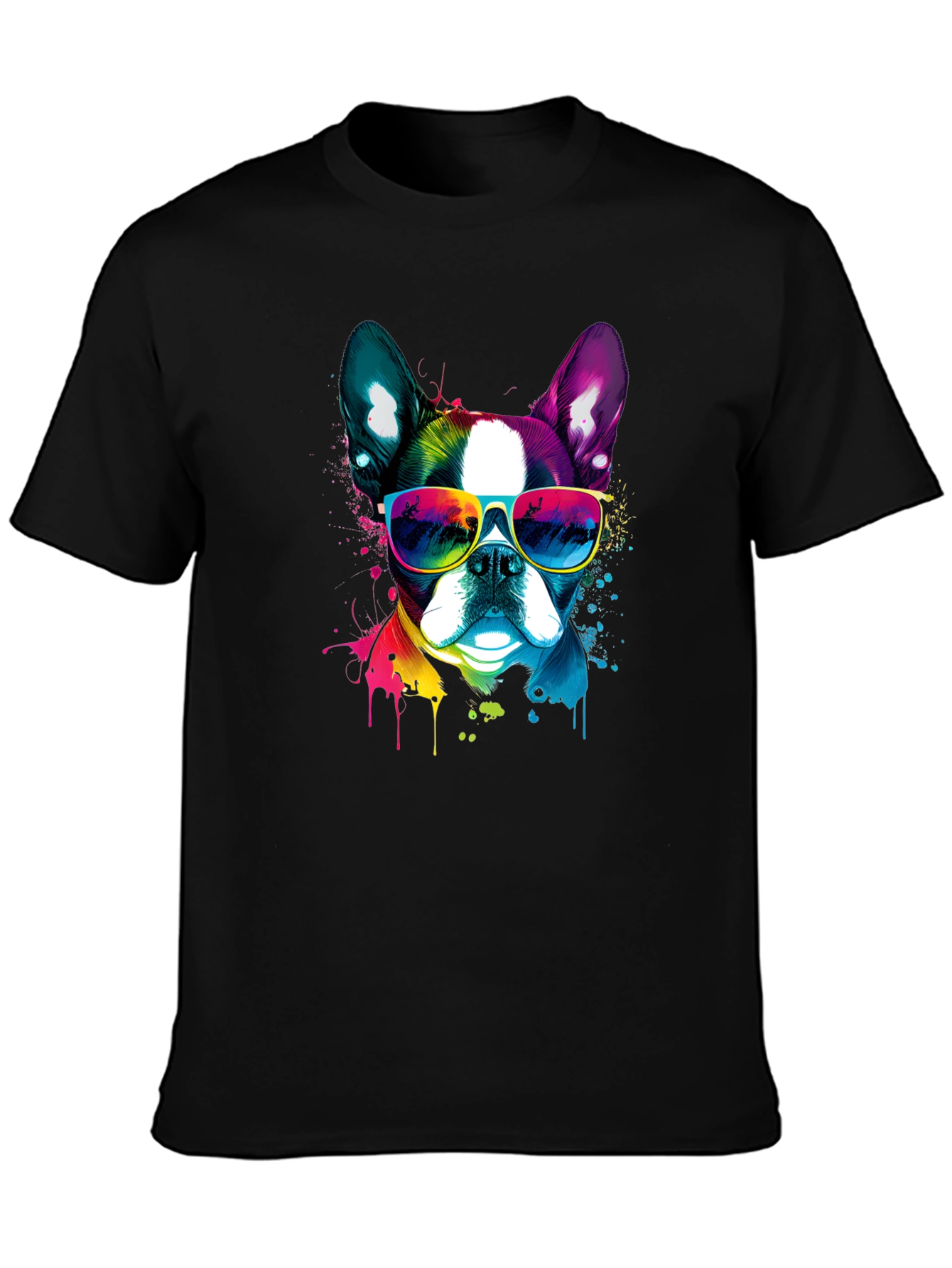 Cool Dog Graphic Tee - Mens Black T-Shirt