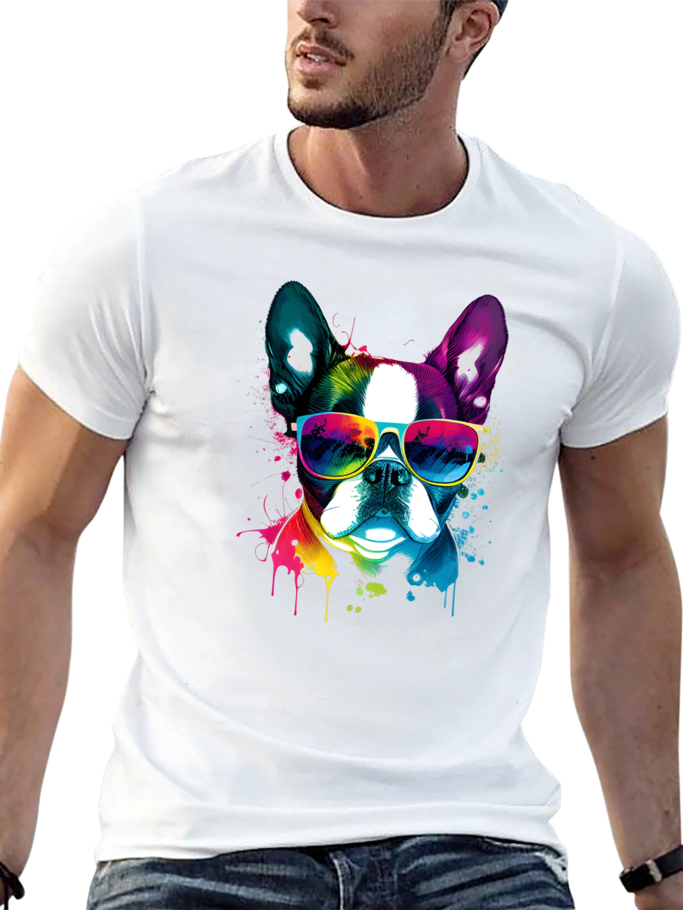 Cool Dog Graphic Tee - Mens Black T-Shirt