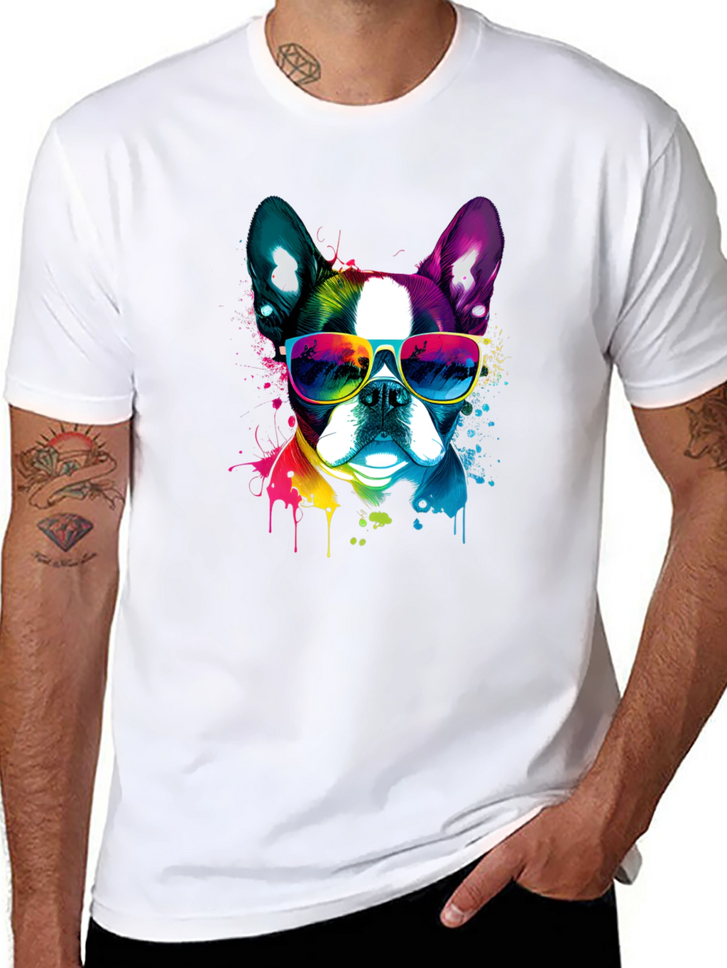 Cool Dog Graphic Tee - Mens Black T-Shirt