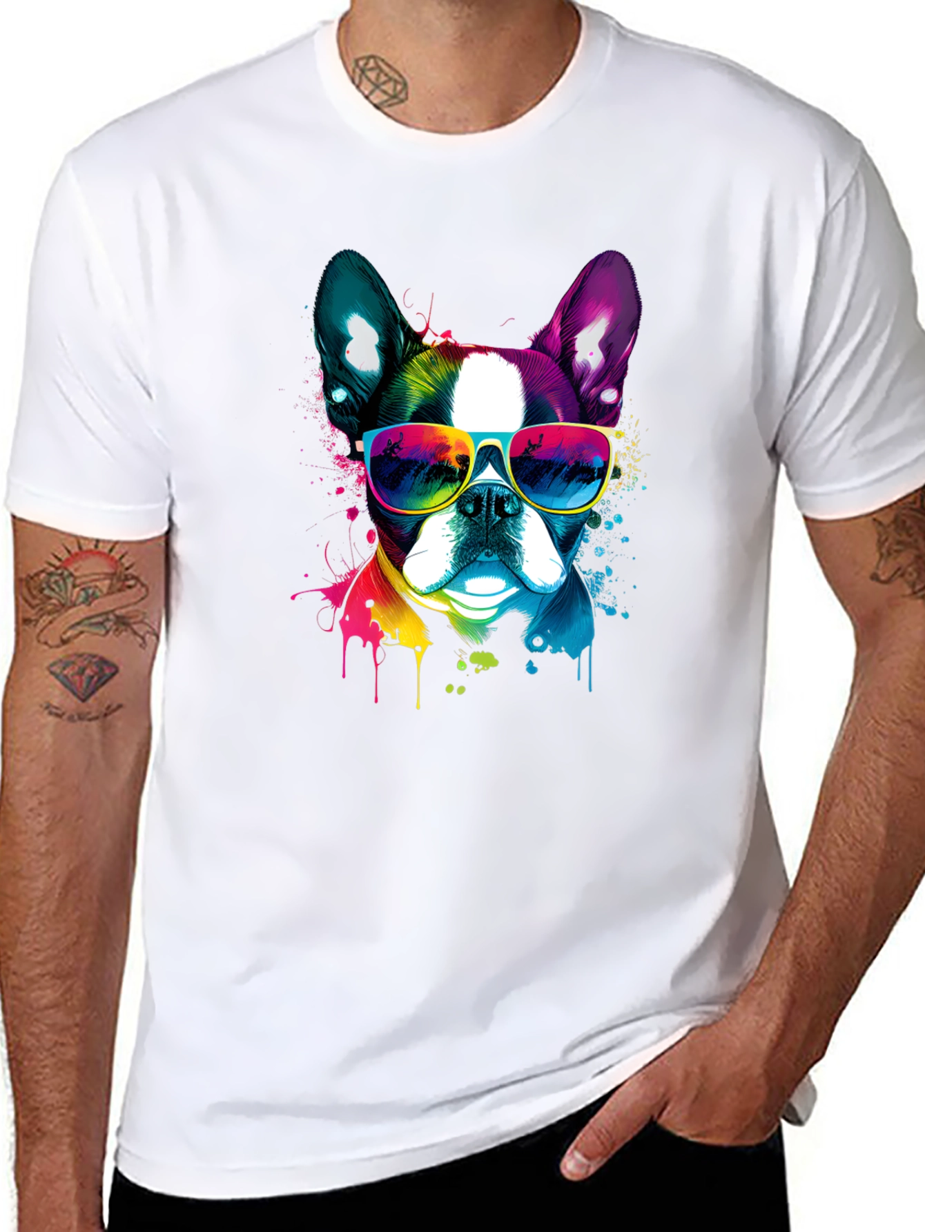 Cool Dog Graphic Tee - Mens Black T-Shirt