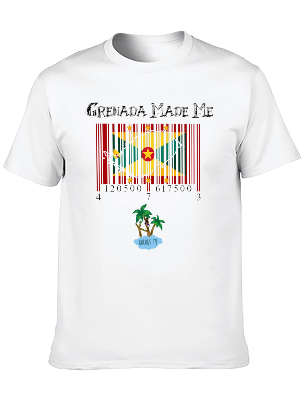 Grenada Made Me Barcode Flag Graphic Tee