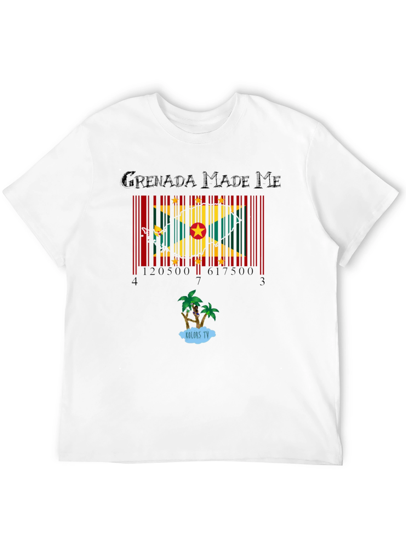 Grenada Made Me Barcode Flag Graphic Tee