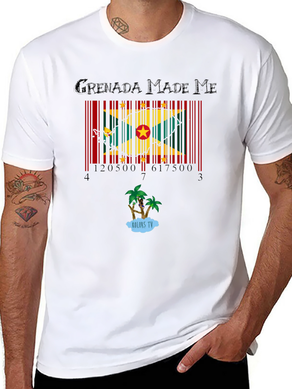 Grenada Made Me Barcode Flag Graphic Tee