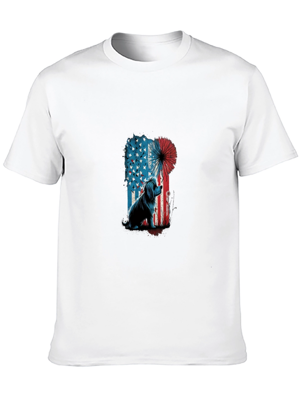 Patriotic Dog T-Shirt - USA Flag Graphic Tee