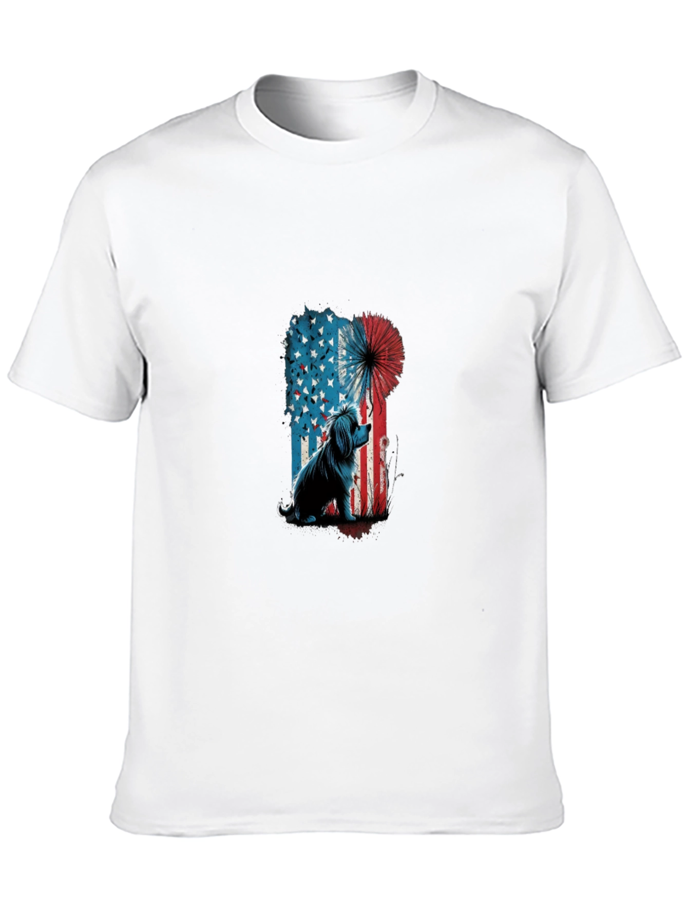 Patriotic Dog T-Shirt - USA Flag Graphic Tee