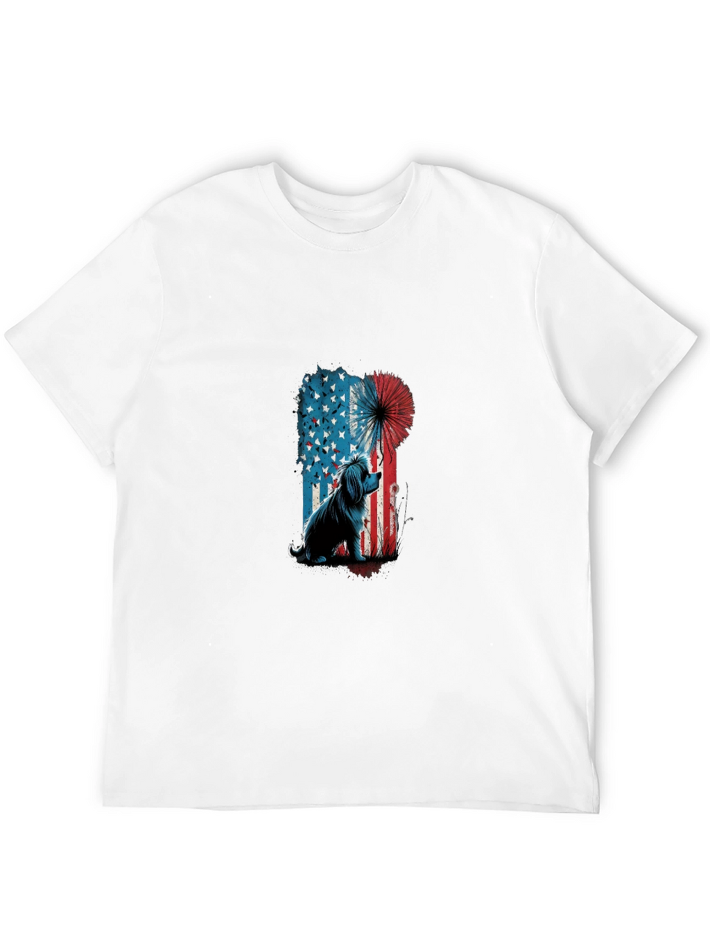 Patriotic Dog T-Shirt - USA Flag Graphic Tee