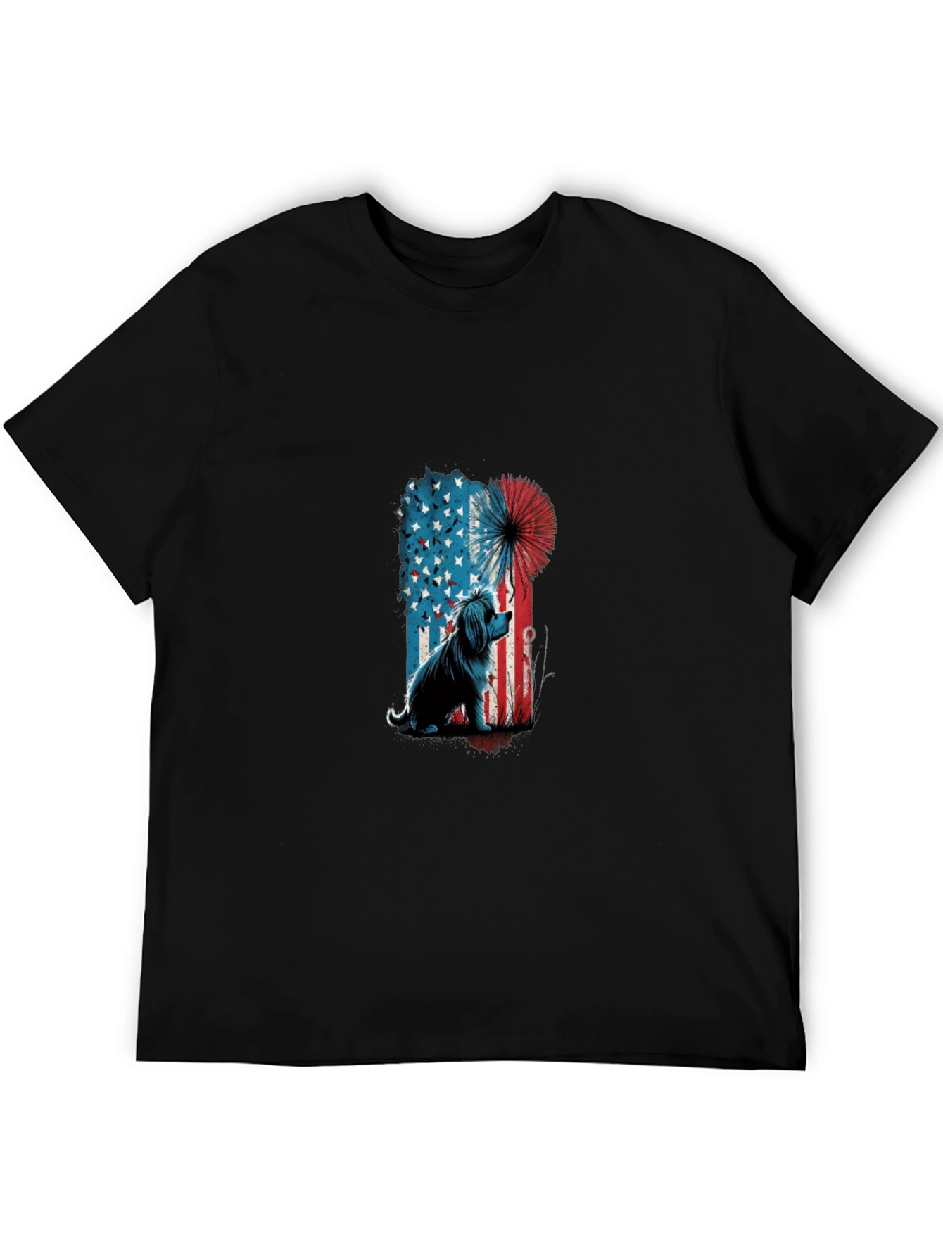 Patriotic Dog T-Shirt - USA Flag Graphic Tee
