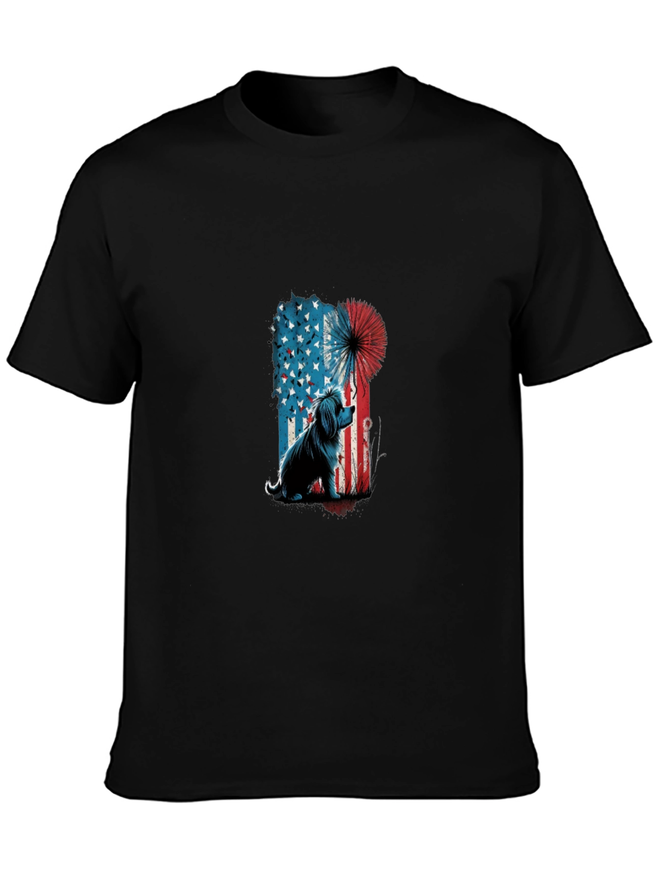Patriotic Dog T-Shirt - USA Flag Graphic Tee