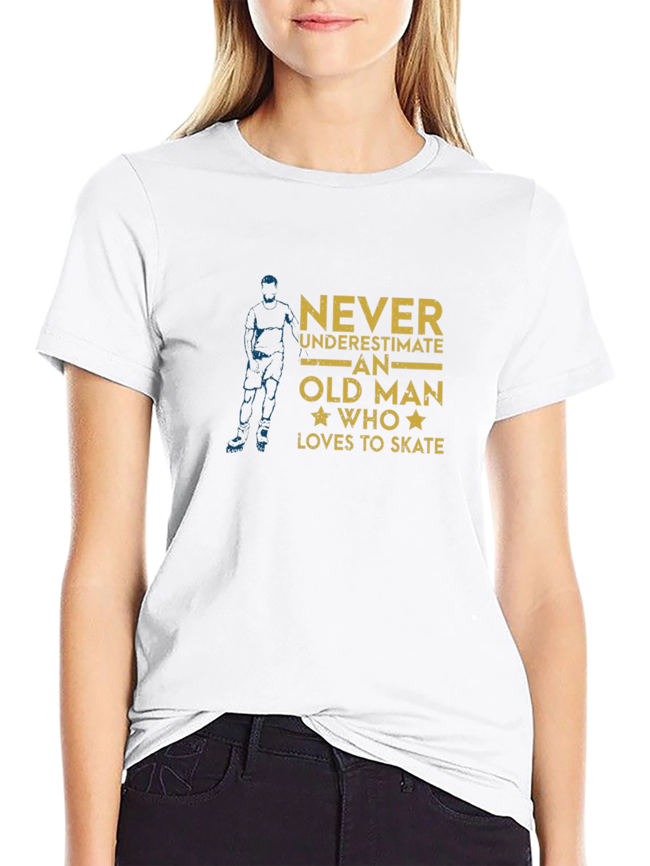 Never Underestimate Old Man Who Loves to Skate T-Shirt
