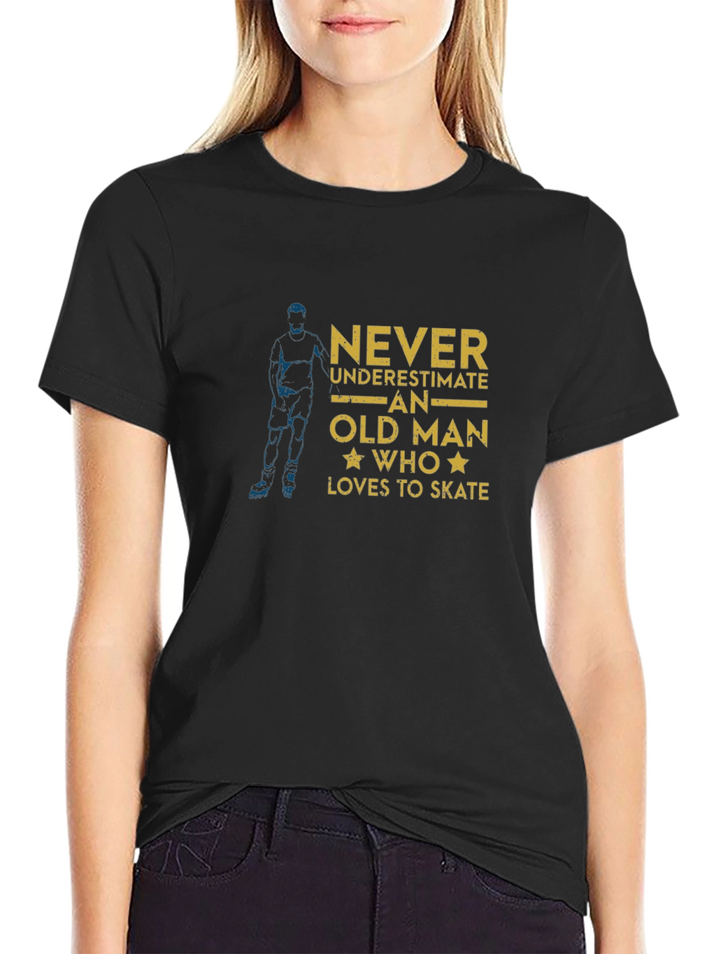 Never Underestimate Old Man Who Loves to Skate T-Shirt