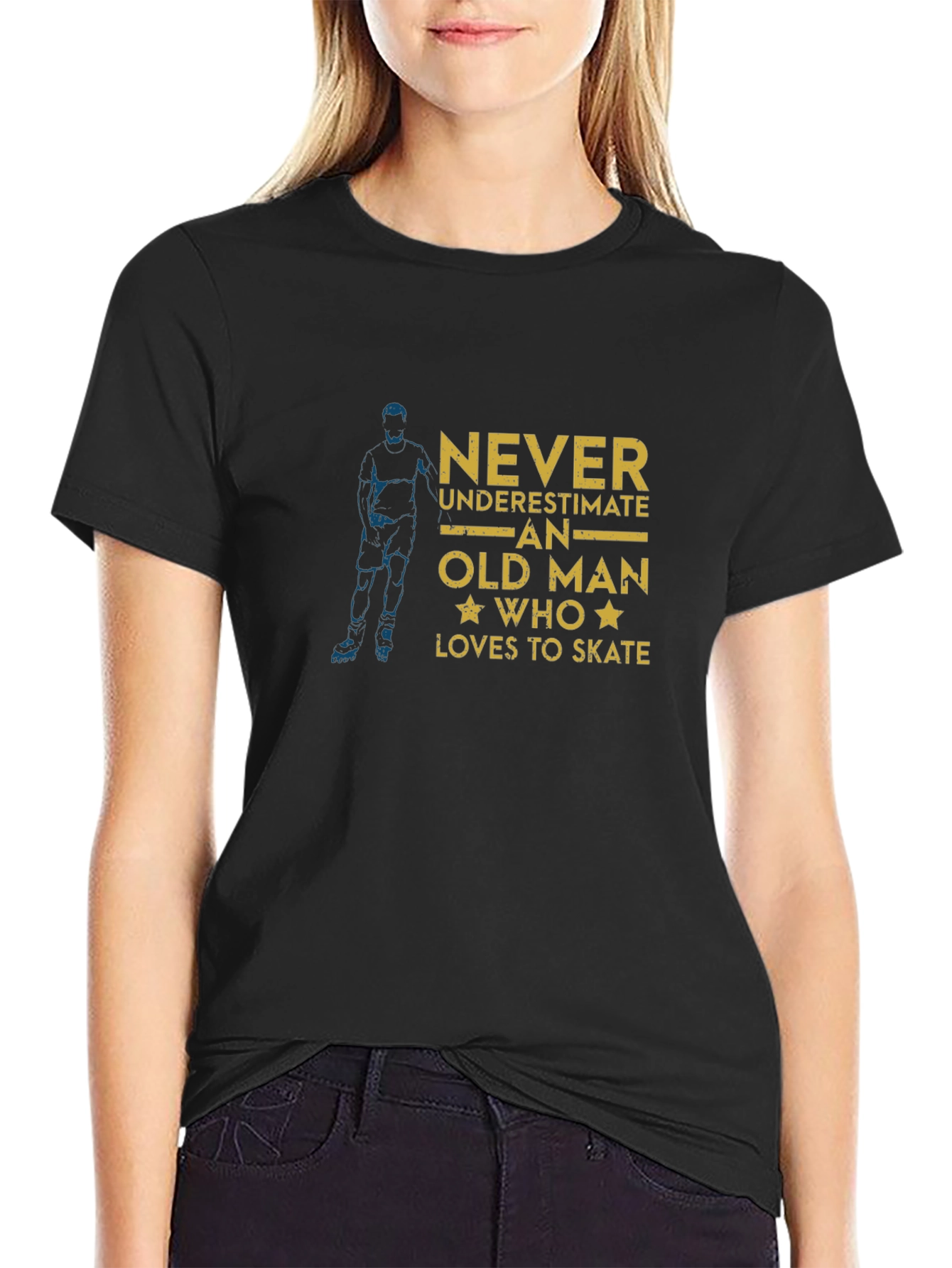 Never Underestimate Old Man Who Loves to Skate T-Shirt