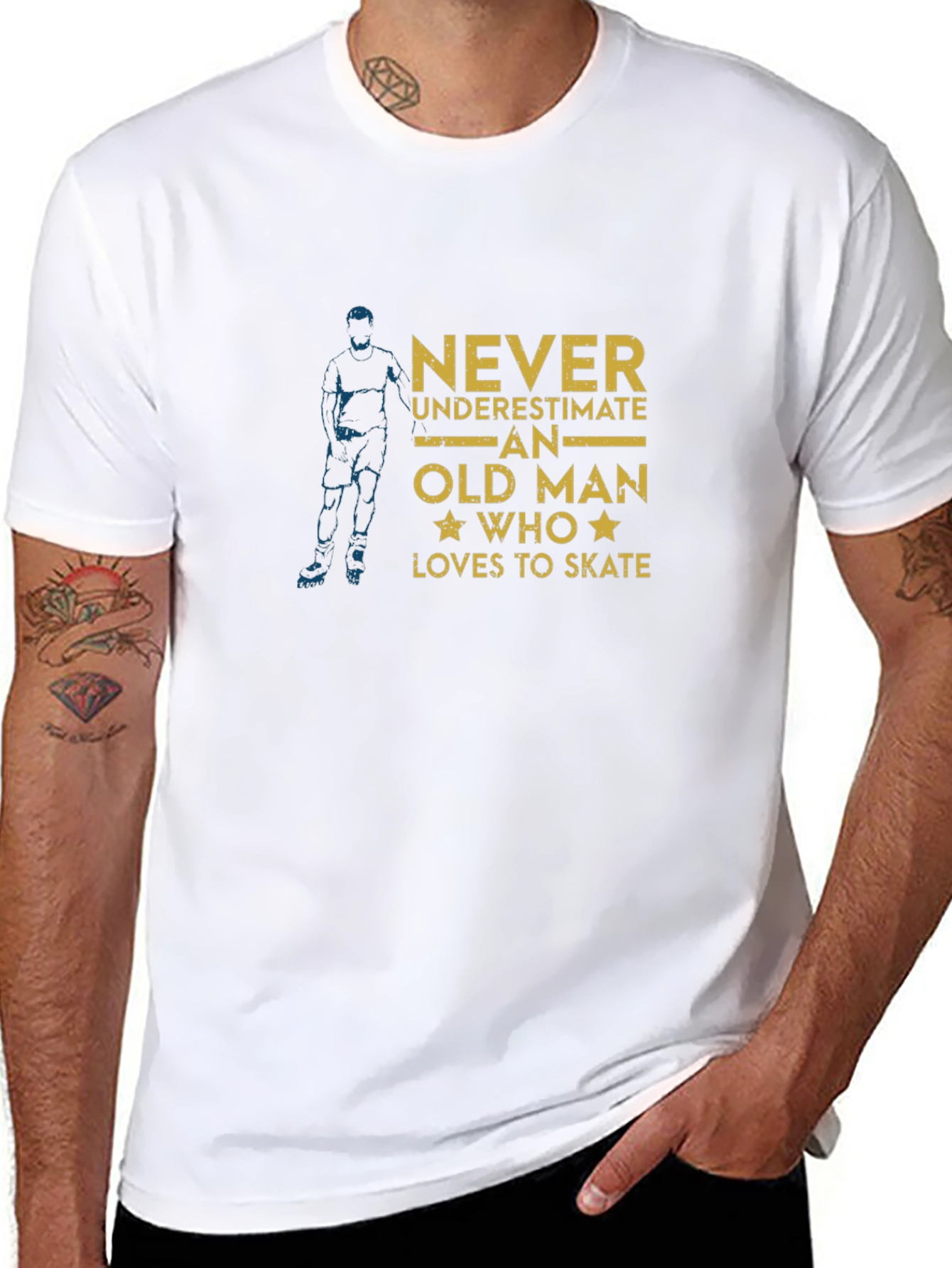 Never Underestimate Old Man Who Loves to Skate T-Shirt