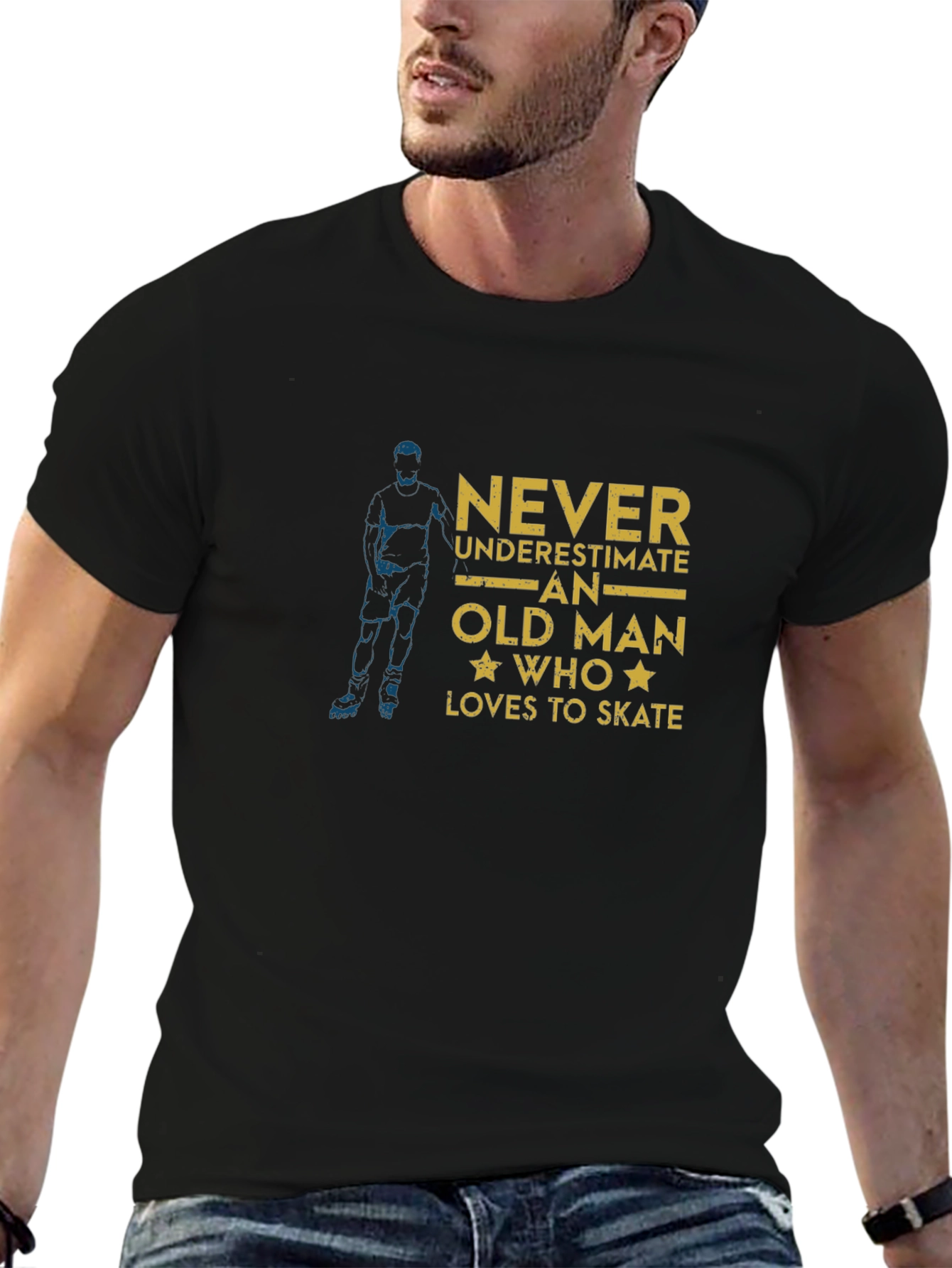 Never Underestimate Old Man Who Loves to Skate T-Shirt