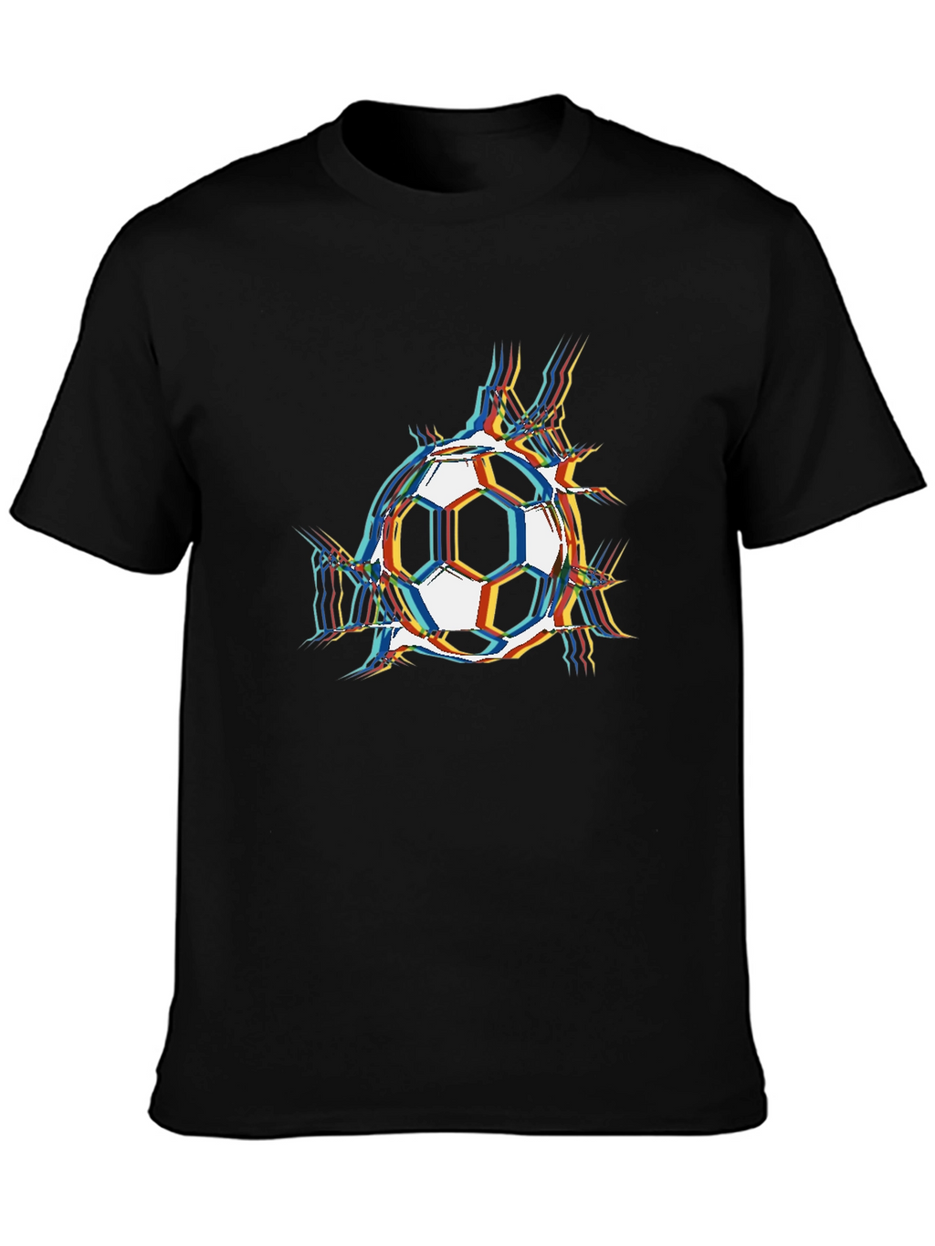 Soccer Ball Glitch Graphic T-Shirt