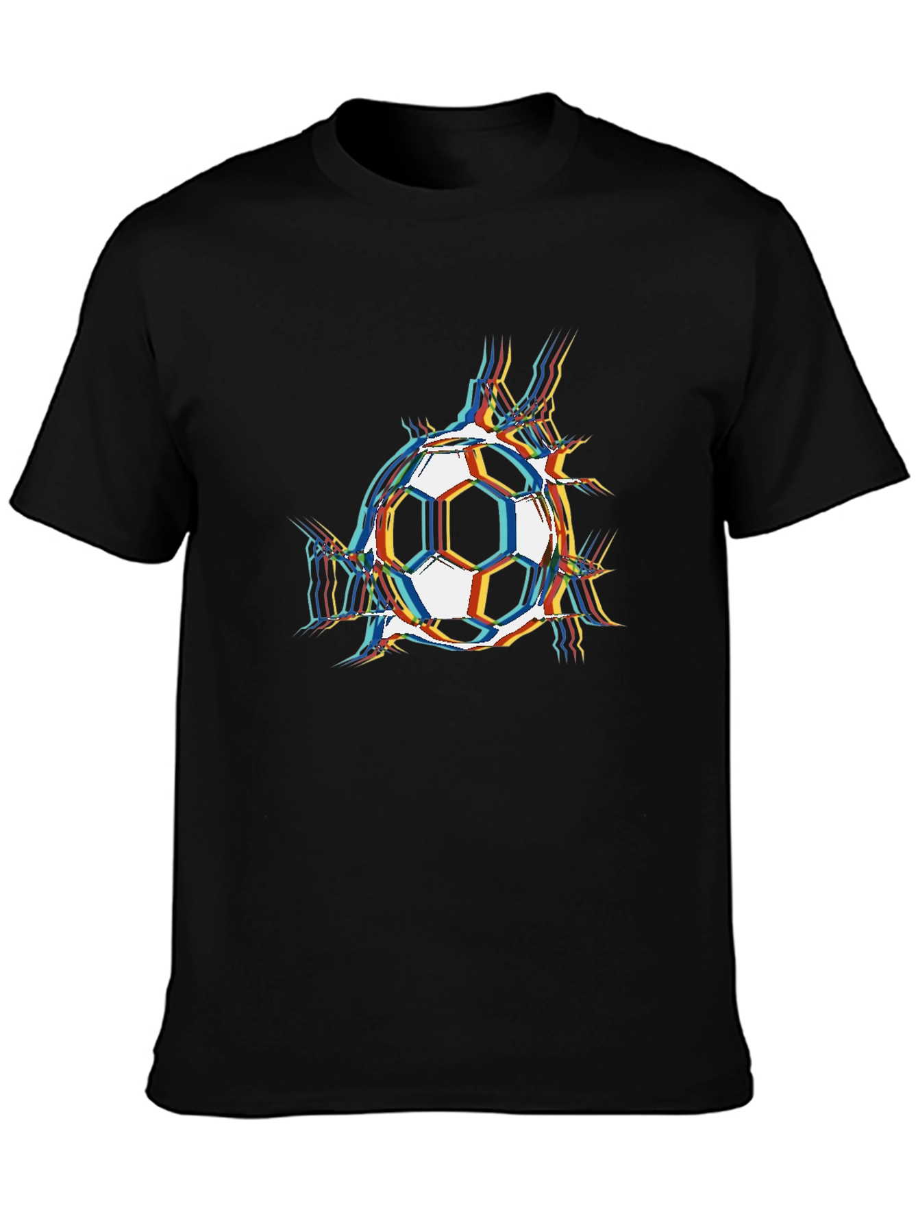 Soccer Ball Glitch Graphic T-Shirt