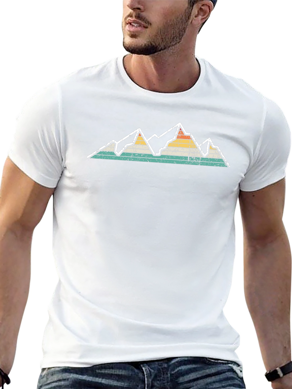 Retro Mountain Graphic Tee - Black