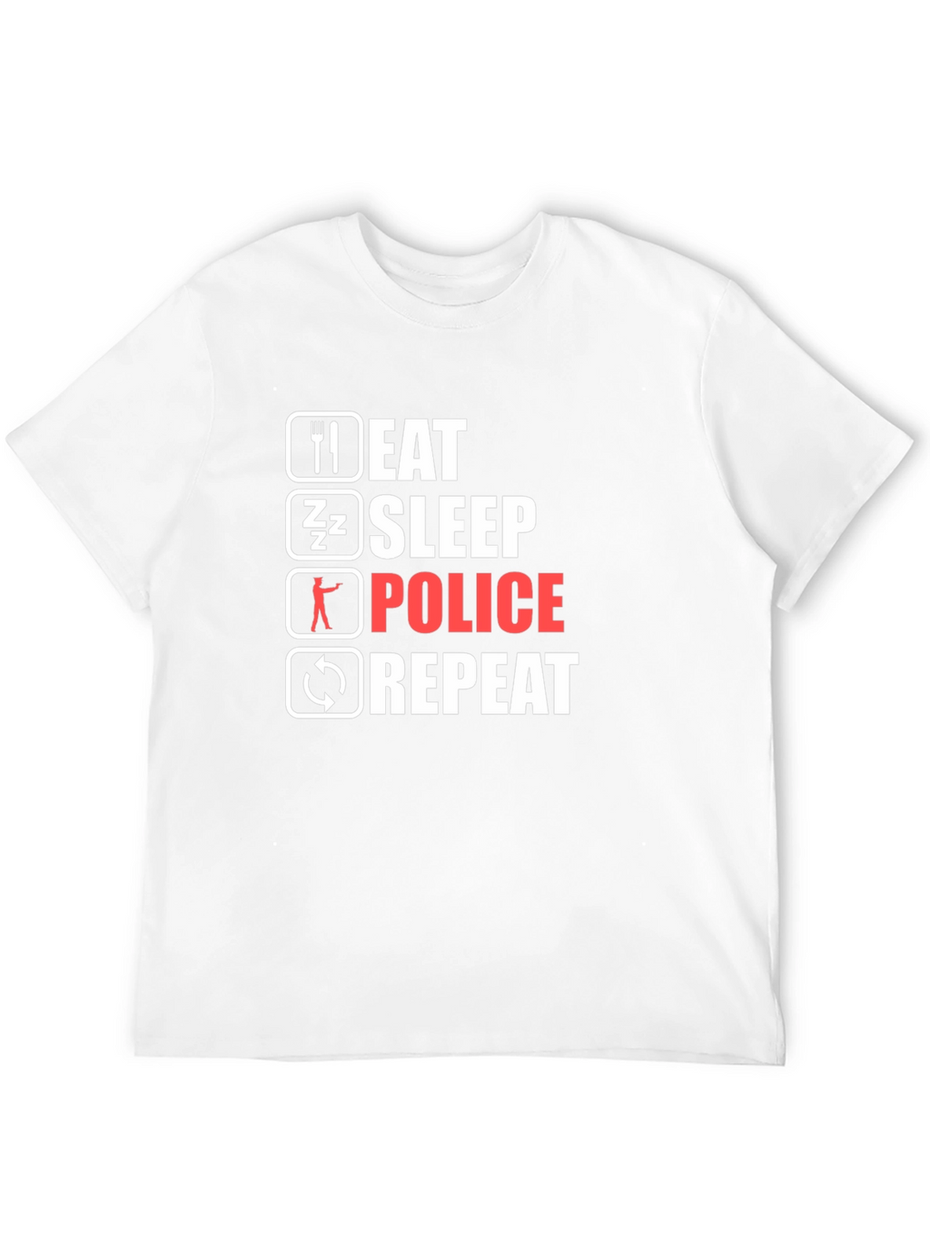 Eat Sleep Police Repeat Black T-Shirt
