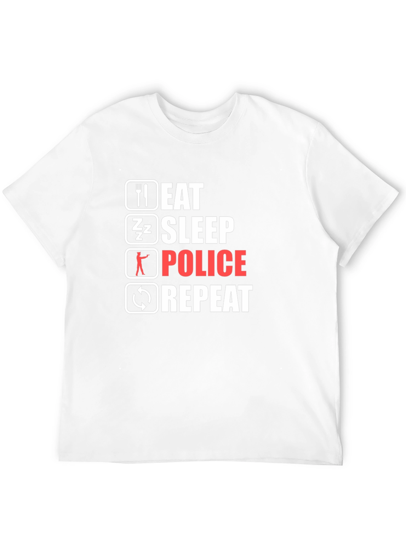 Eat Sleep Police Repeat Black T-Shirt