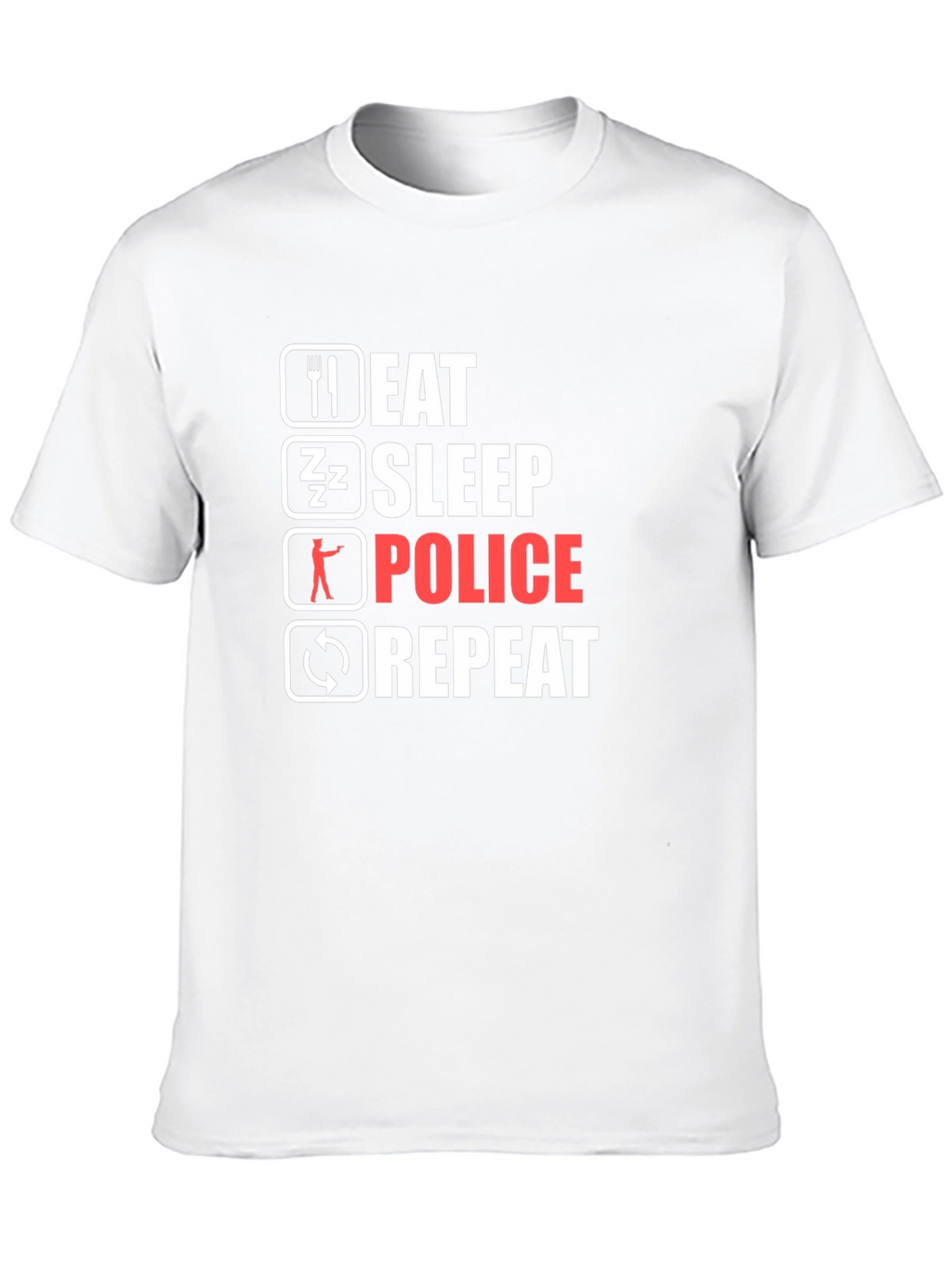 Eat Sleep Police Repeat Black T-Shirt