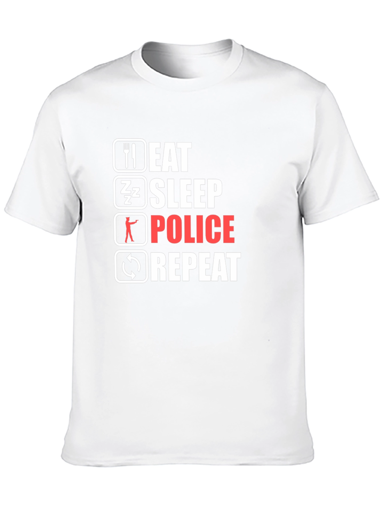 Eat Sleep Police Repeat Black T-Shirt