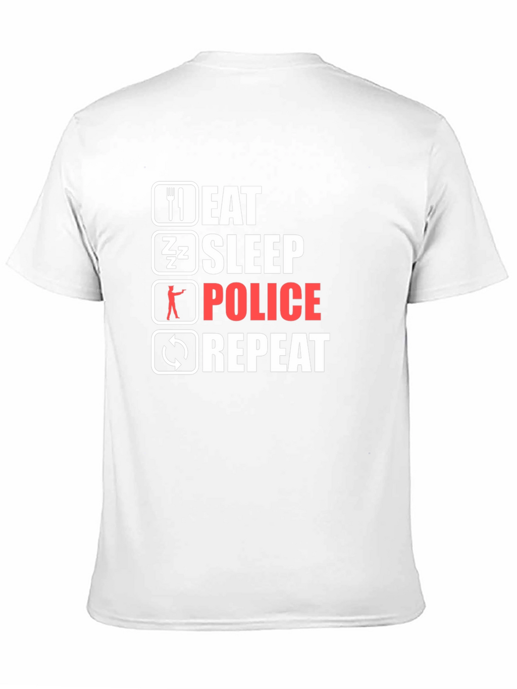 Eat Sleep Police Repeat Black T-Shirt